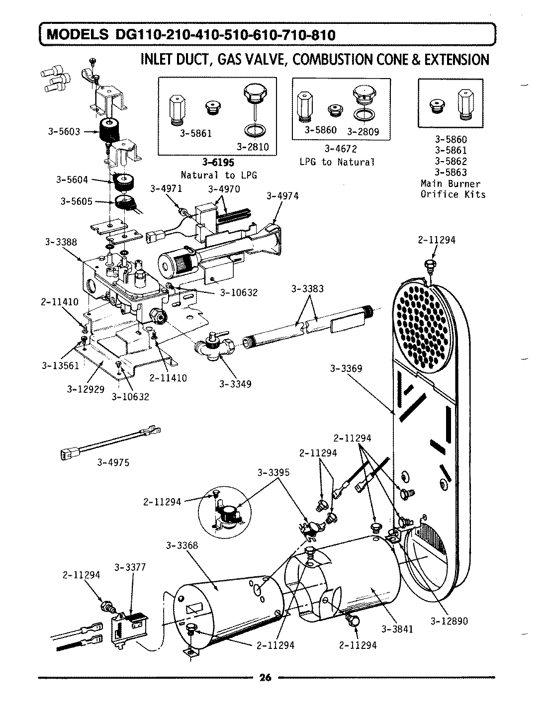 04 - INLET DUCT, GAS VALVE, CONE & EXTENSION