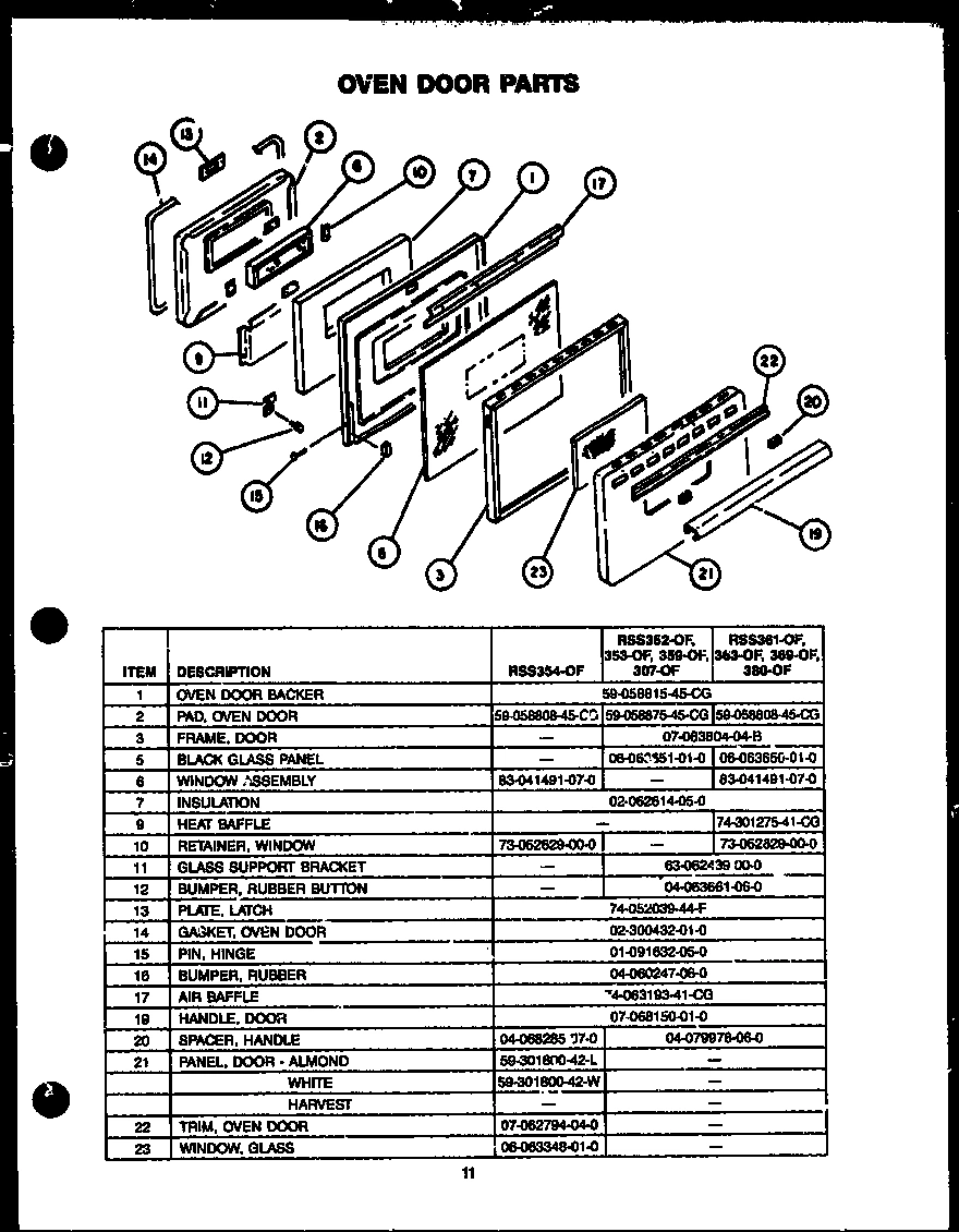 06 - OVEN DOOR PARTS