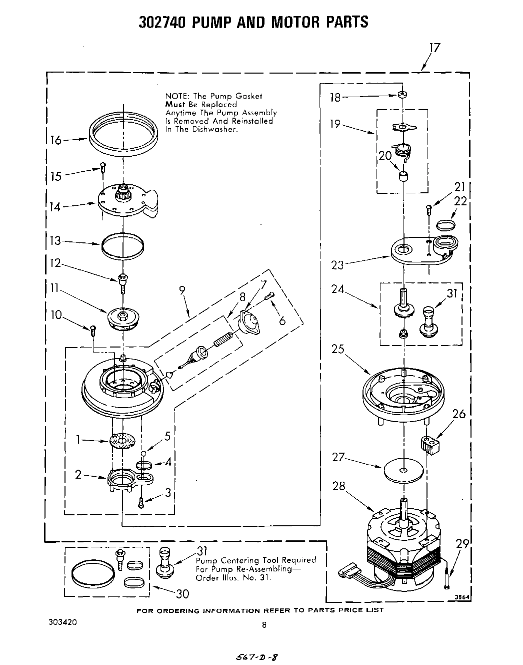 05 - 302740 PUMP AND MOTOR