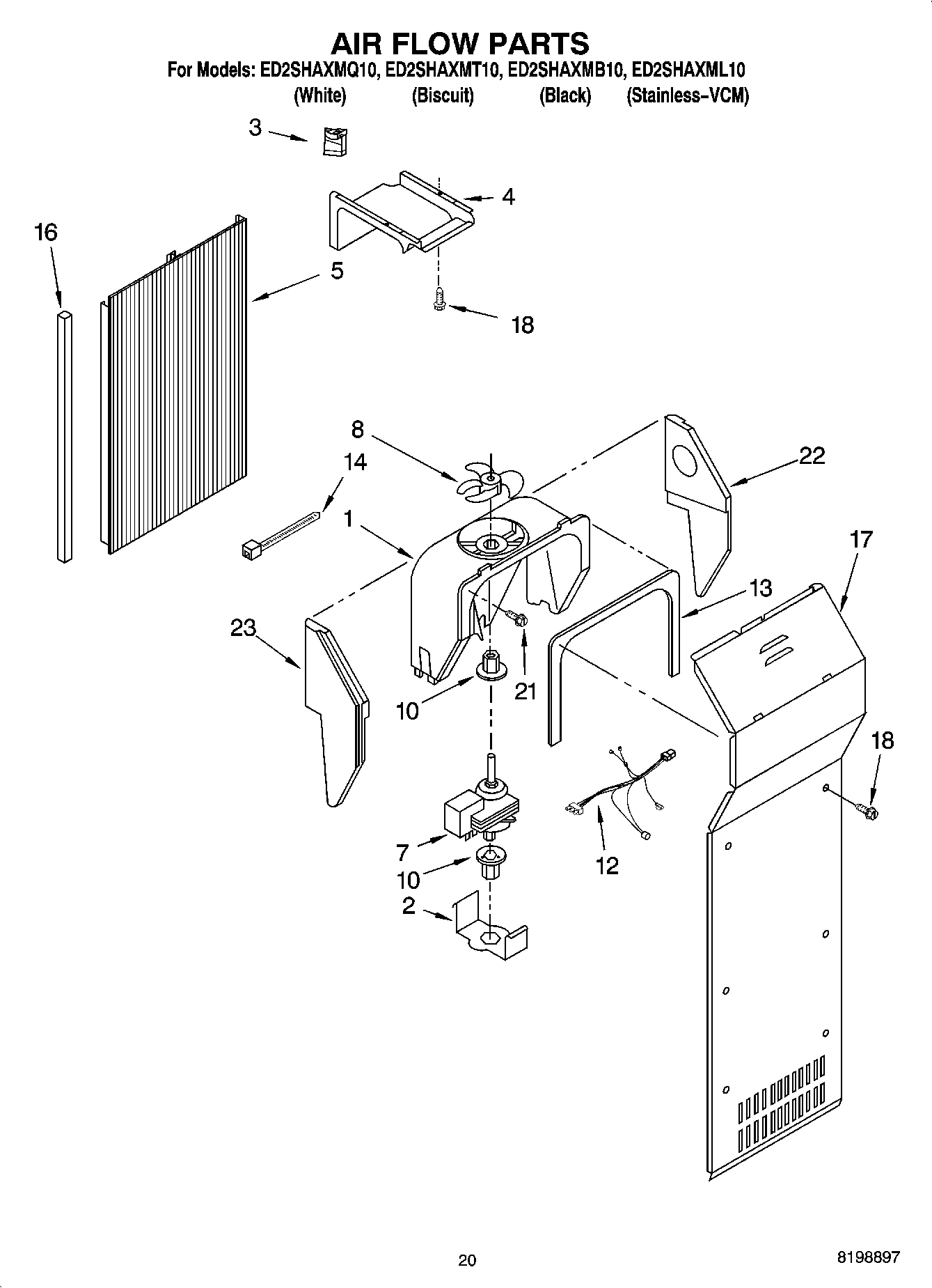 12 - AIR FLOW PARTS, PARTS NOT ILLUSTRATED