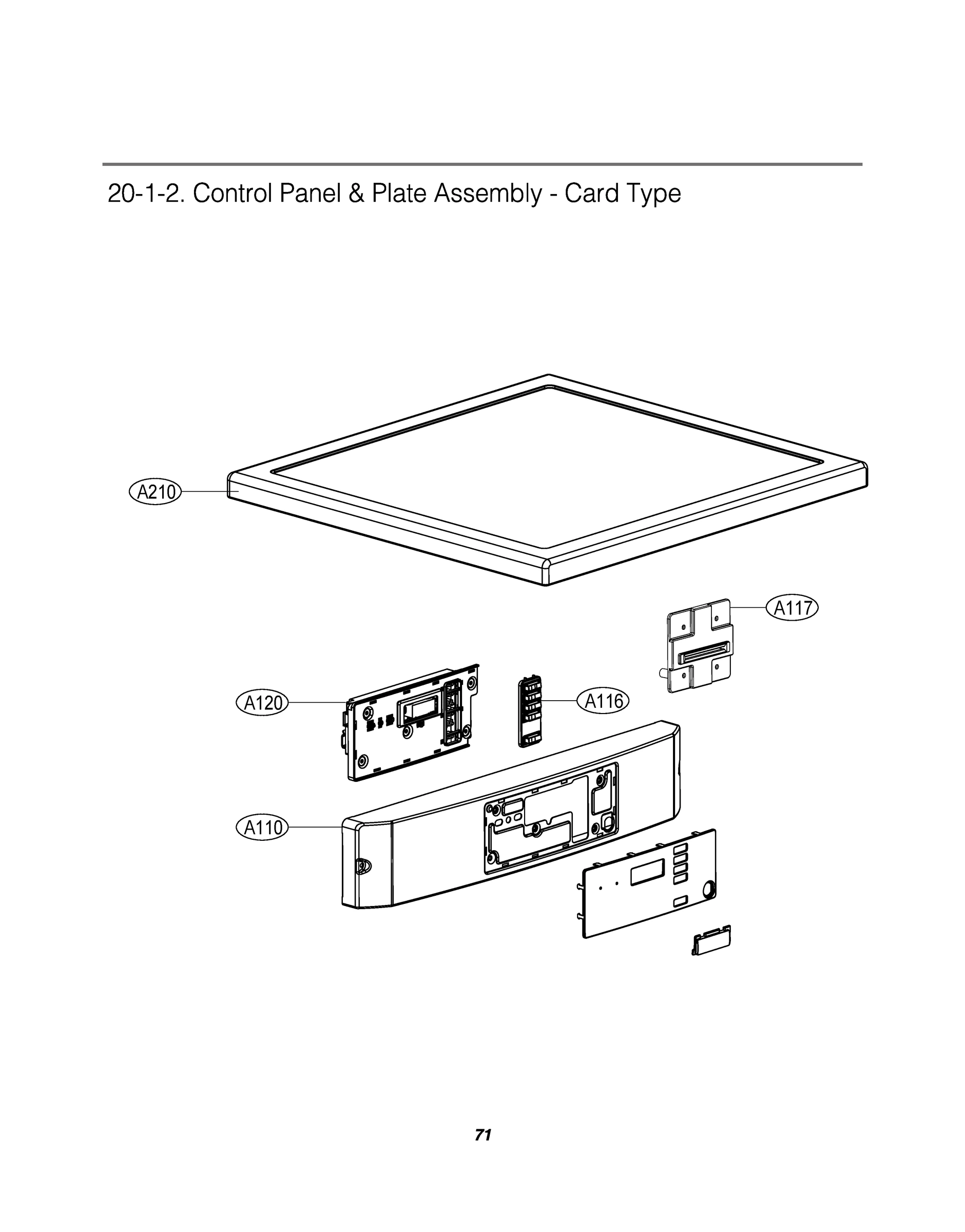 CONTROL PANEL & PLATE ASSEMBLY CARD TYPE