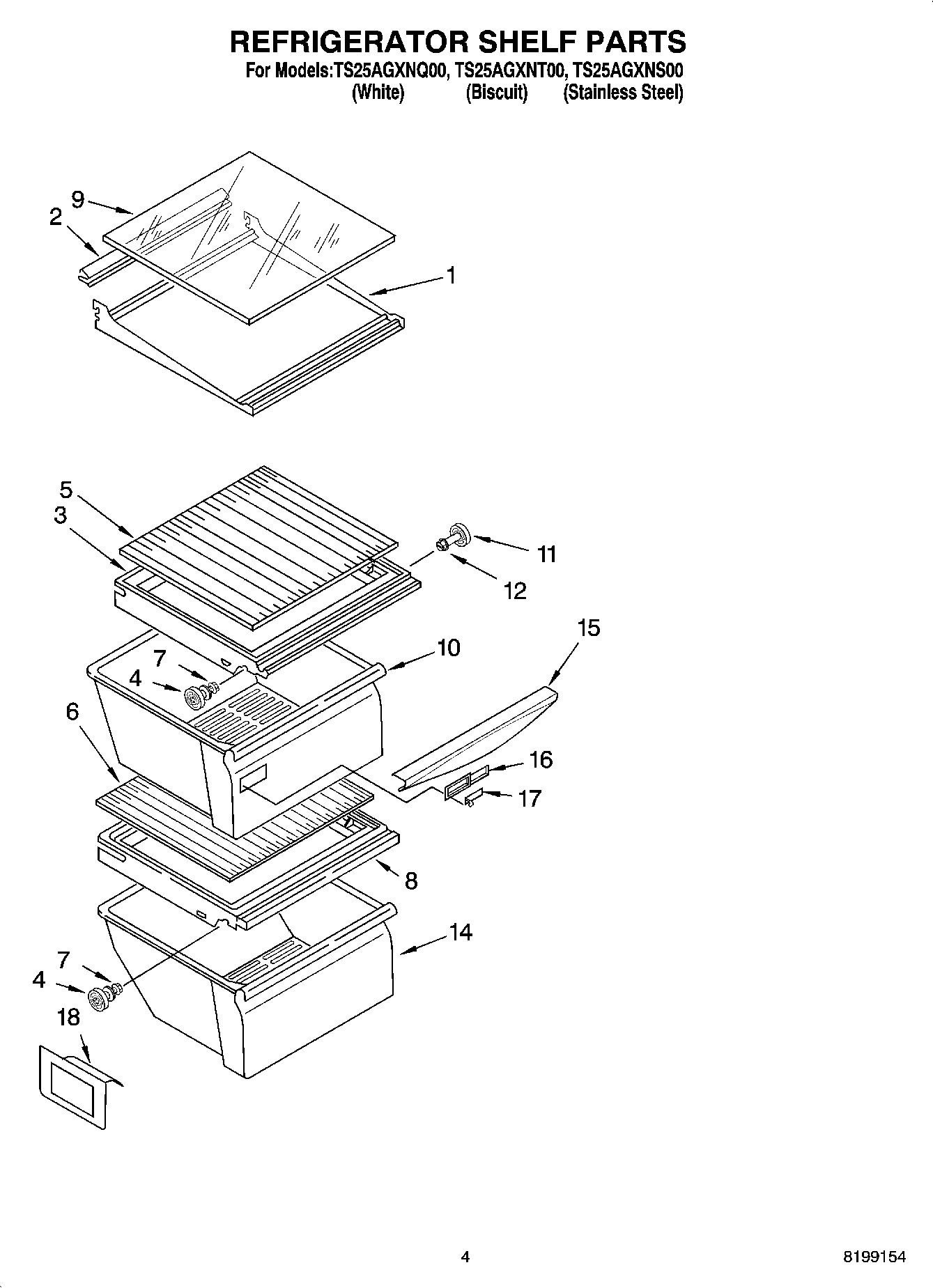 03 - REFRIGERATOR SHELF PARTS