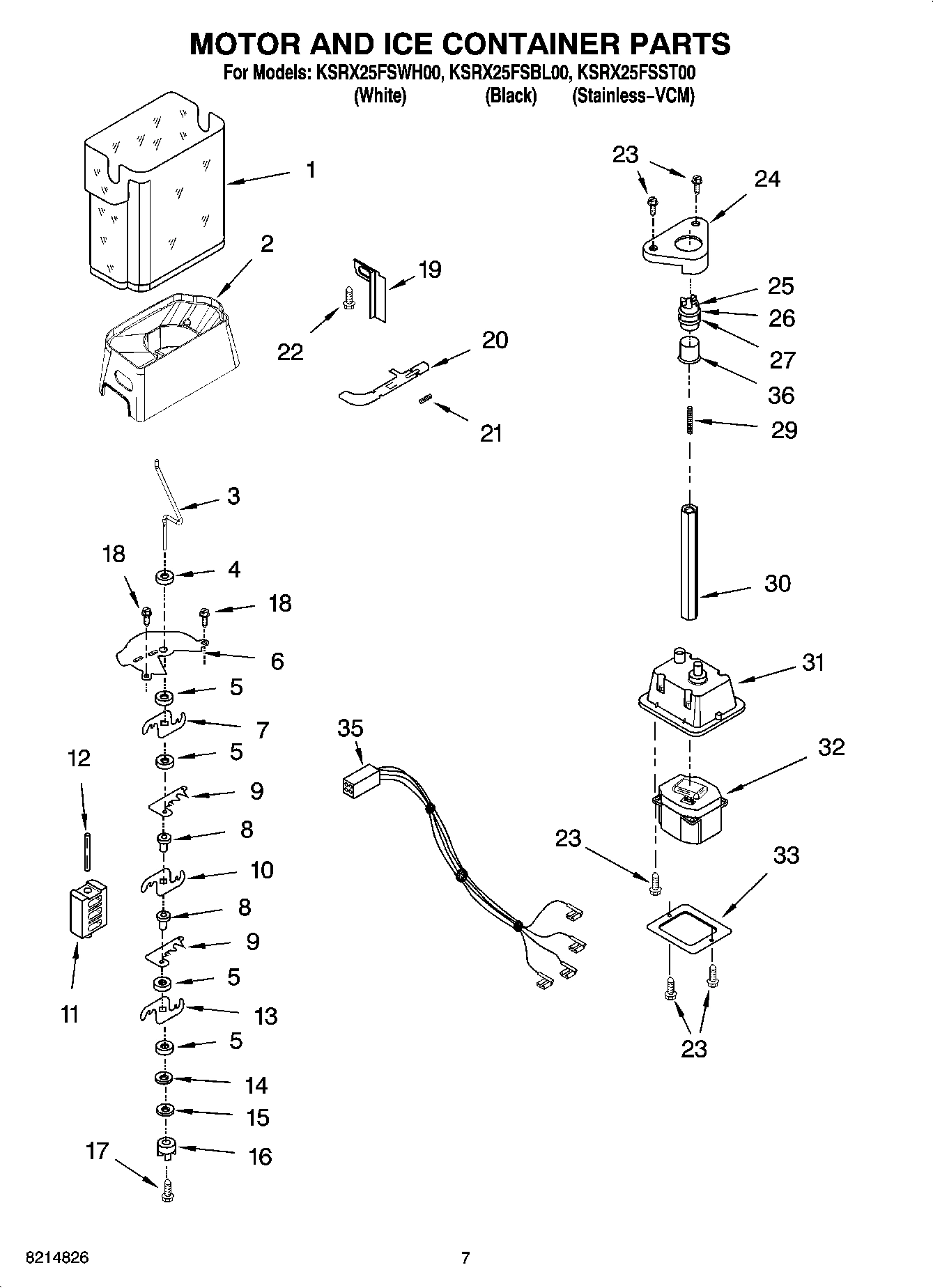 05 - MOTOR AND ICE CONTAINER PARTS
