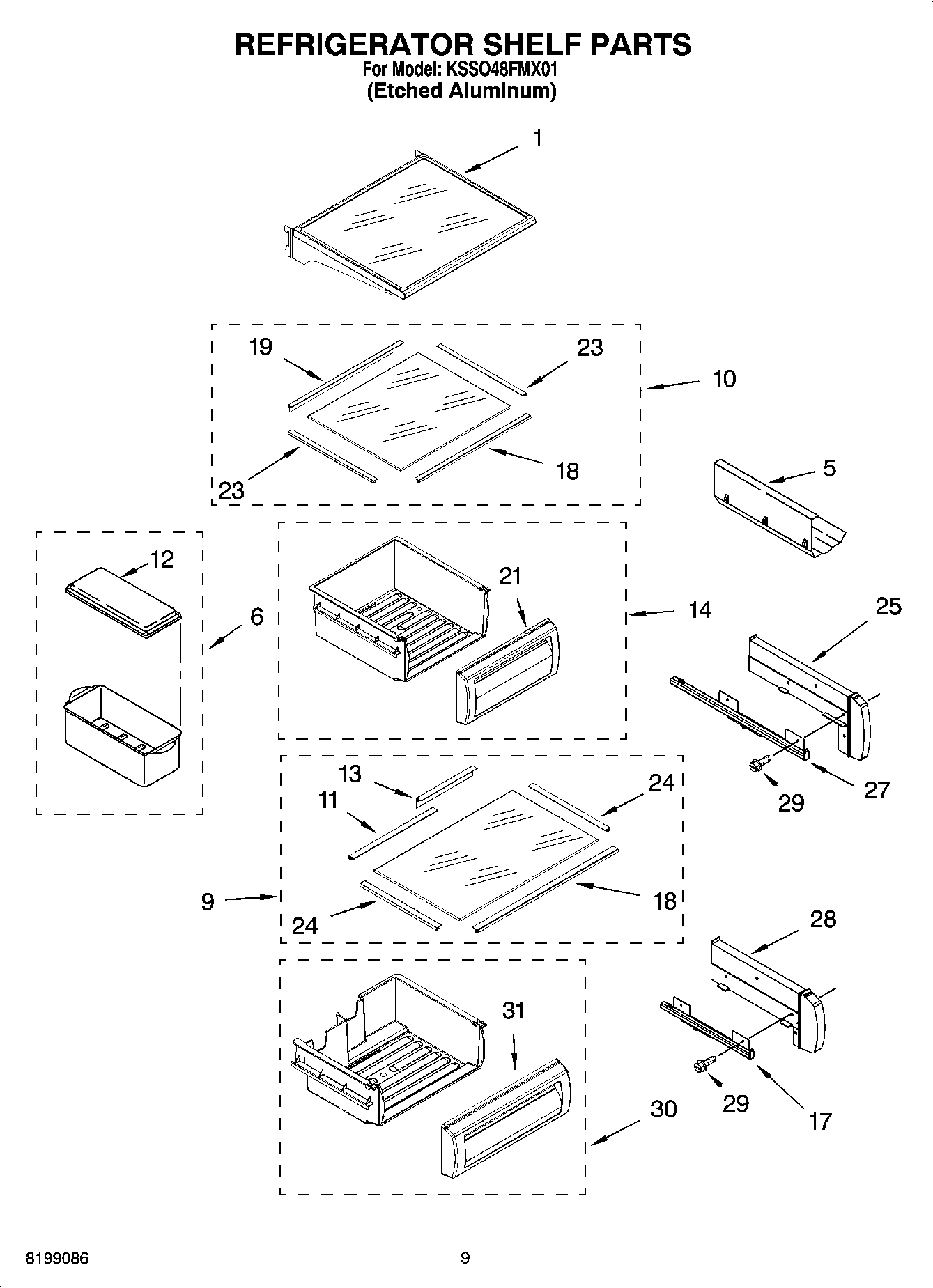 07 - REFRIGERATOR SHELF PARTS