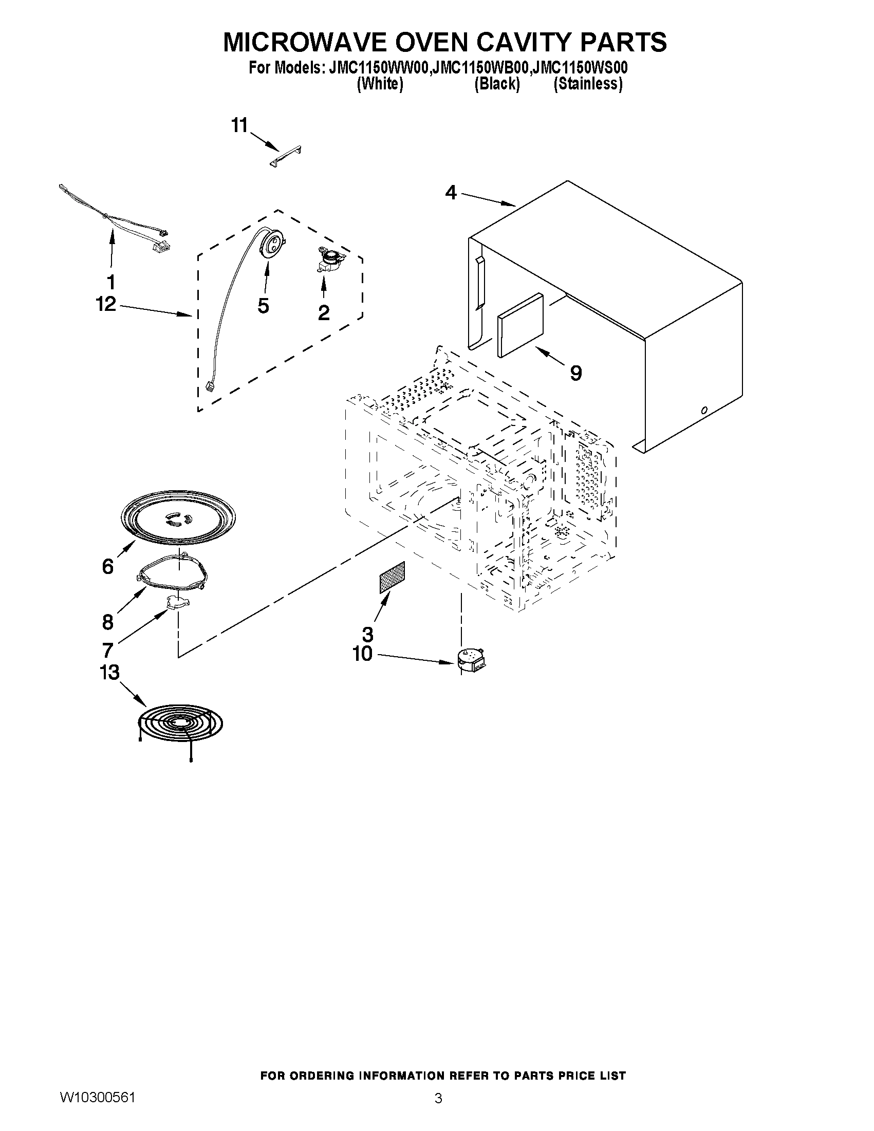 03 - MICROWAVE OVEN CAVITY PARTS