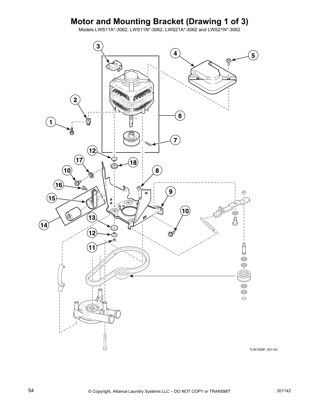 Motor and Mounting Bracket (Drawing 1 of 3)