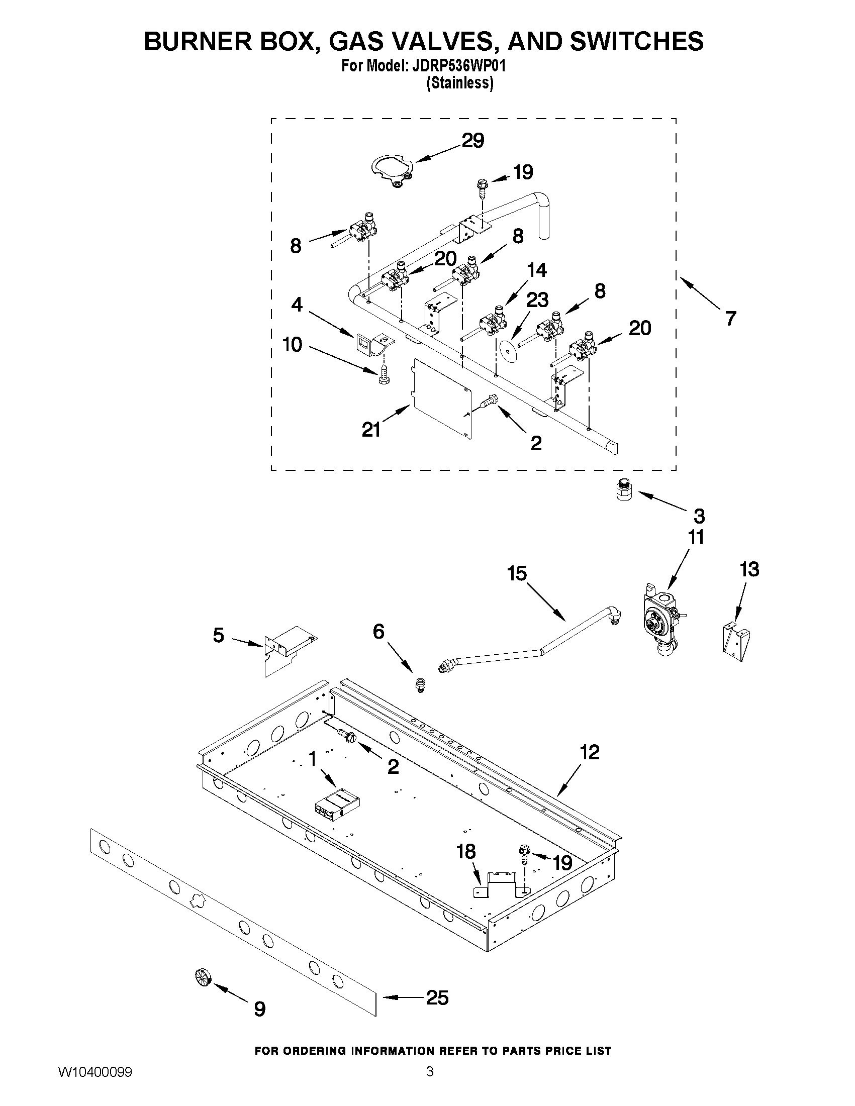 02 - BURNER BOX, GAS VALVES, AND SWITCHES