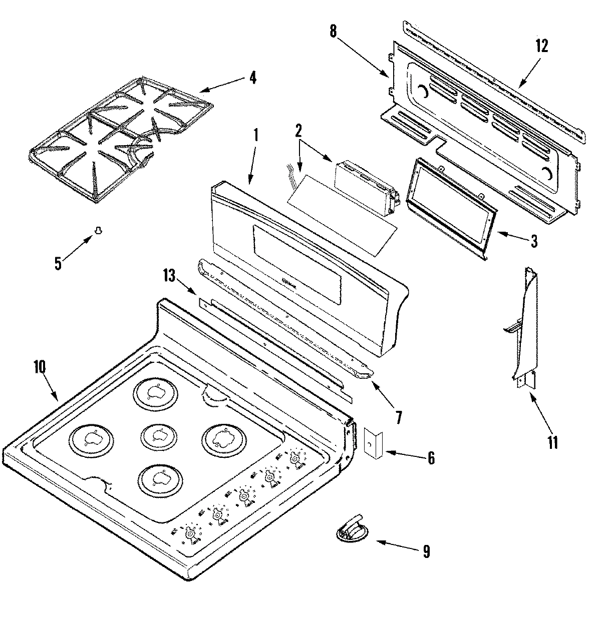 02 - CONTROL PANEL/TOP ASSEMBLY