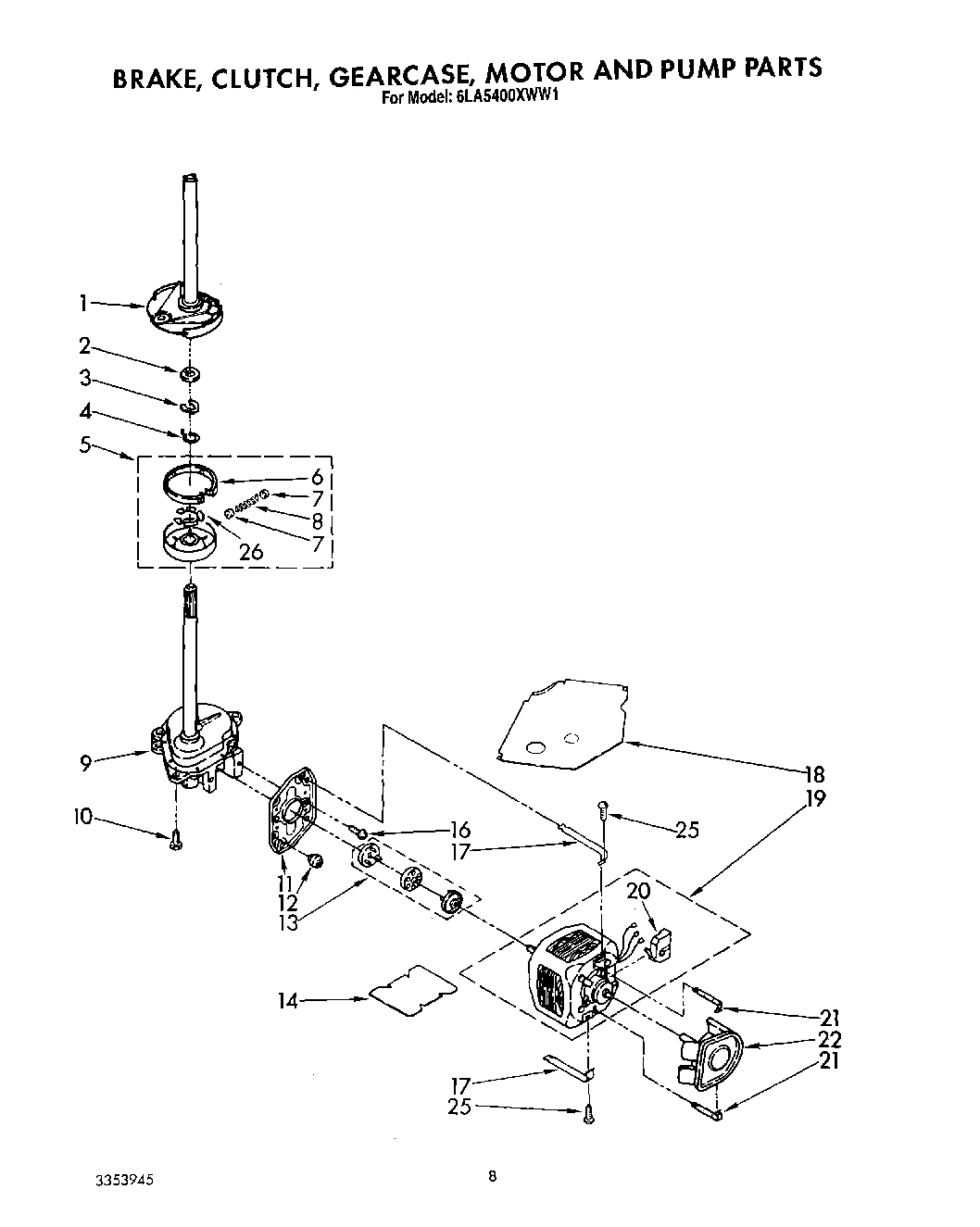 05 - BRAKE, CLUTCH, GEARCASE, MOTOR & PUMP