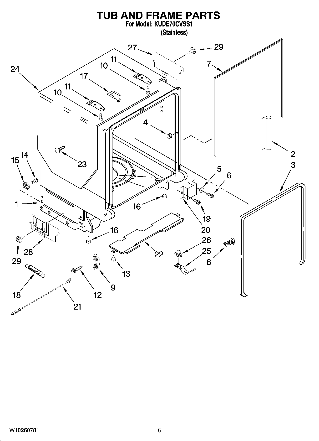 05 - TUB AND FRAME PARTS
