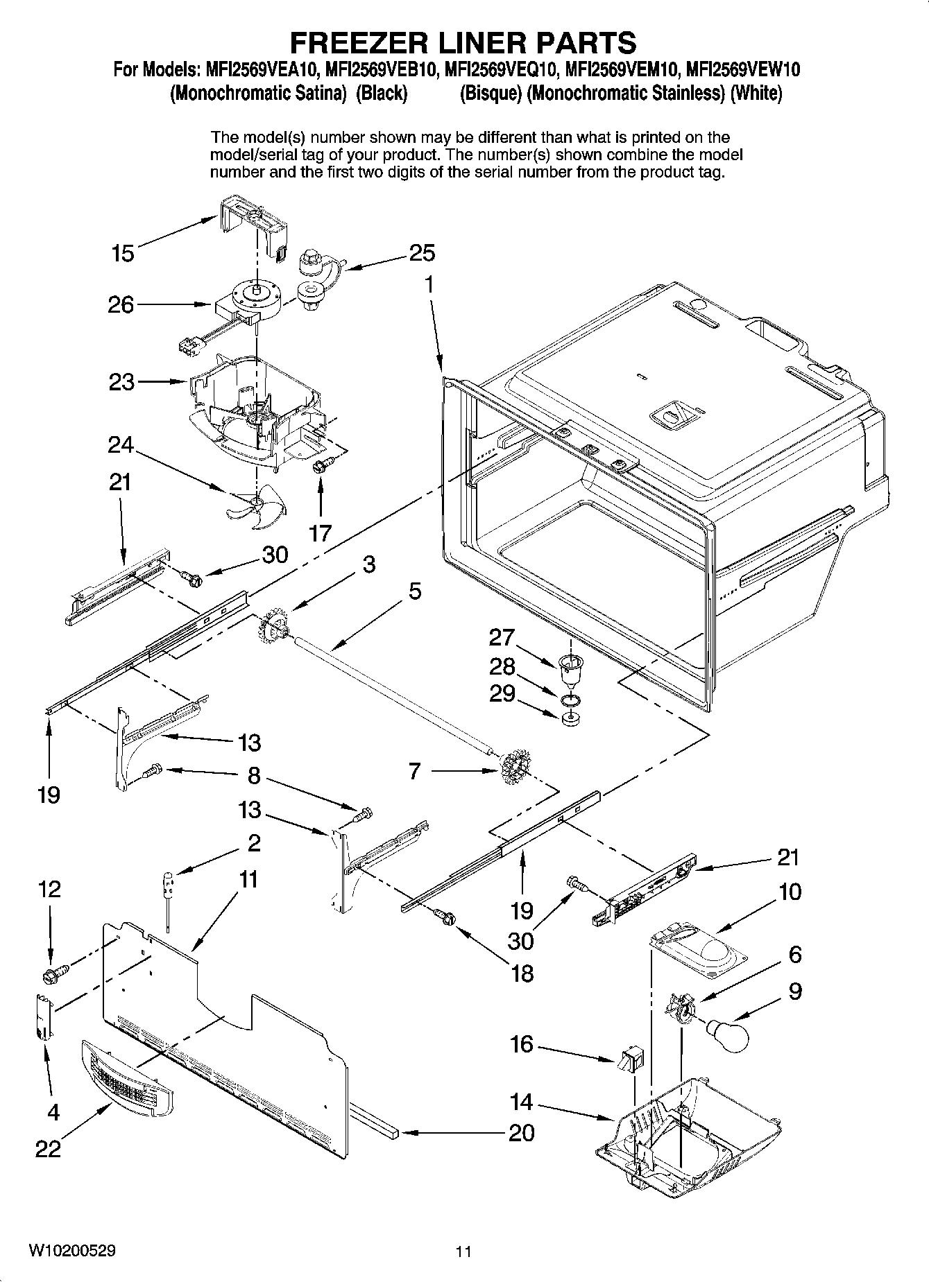06 - FREEZER LINER PARTS