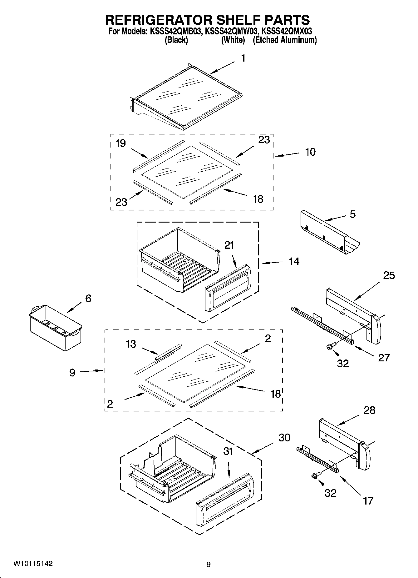 07 - REFRIGERATOR SHELF PARTS