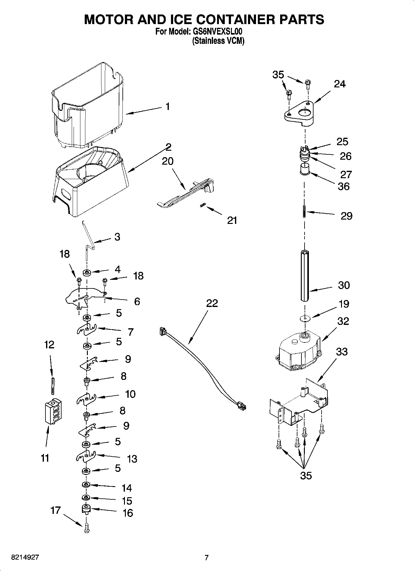 05 - MOTOR AND ICE CONTAINER PARTS