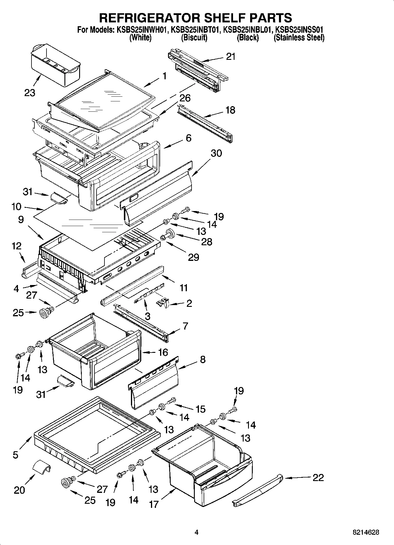 03 - REFRIGERATOR SHELF PARTS