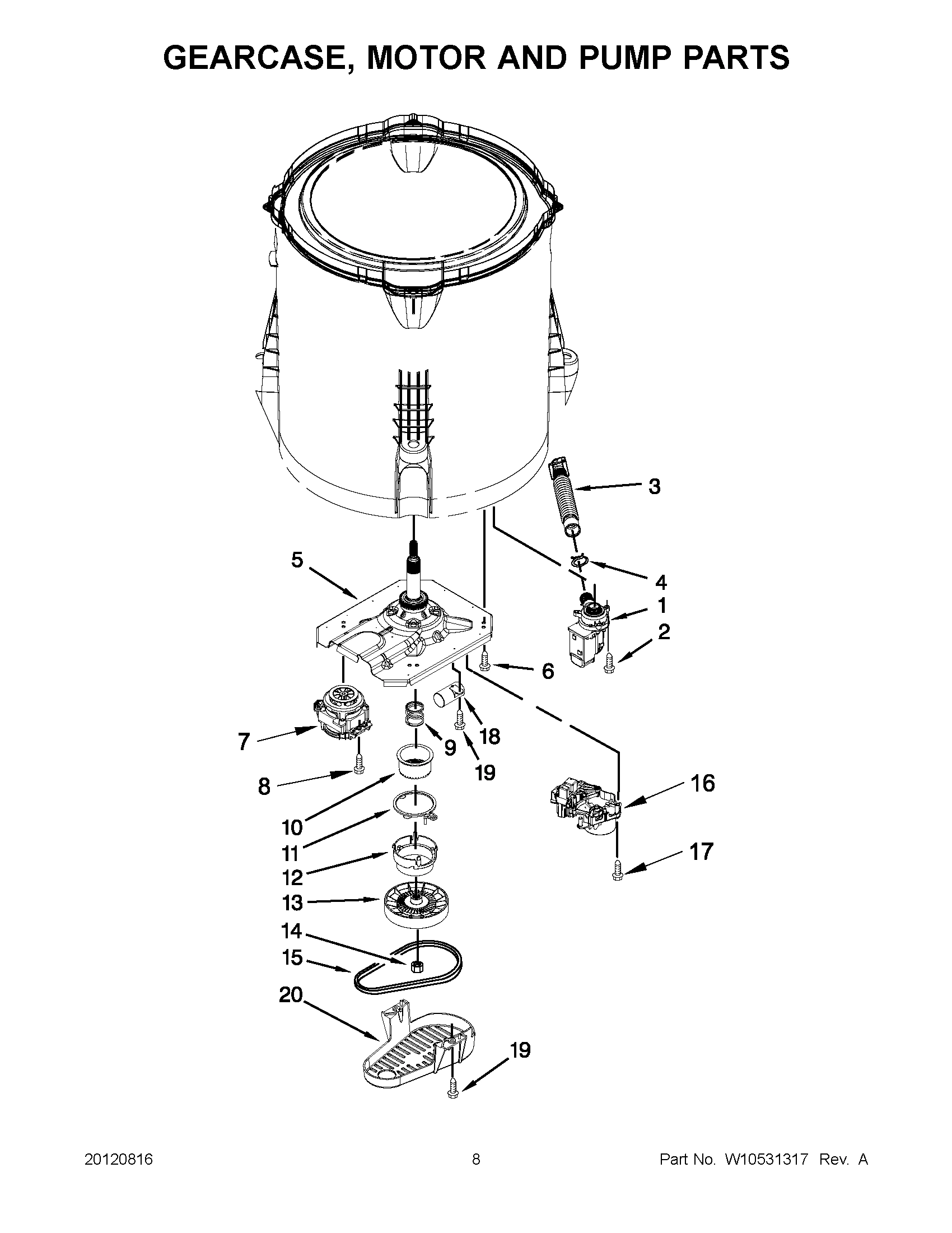 04 - GEARCASE, MOTOR AND PUMP PARTS