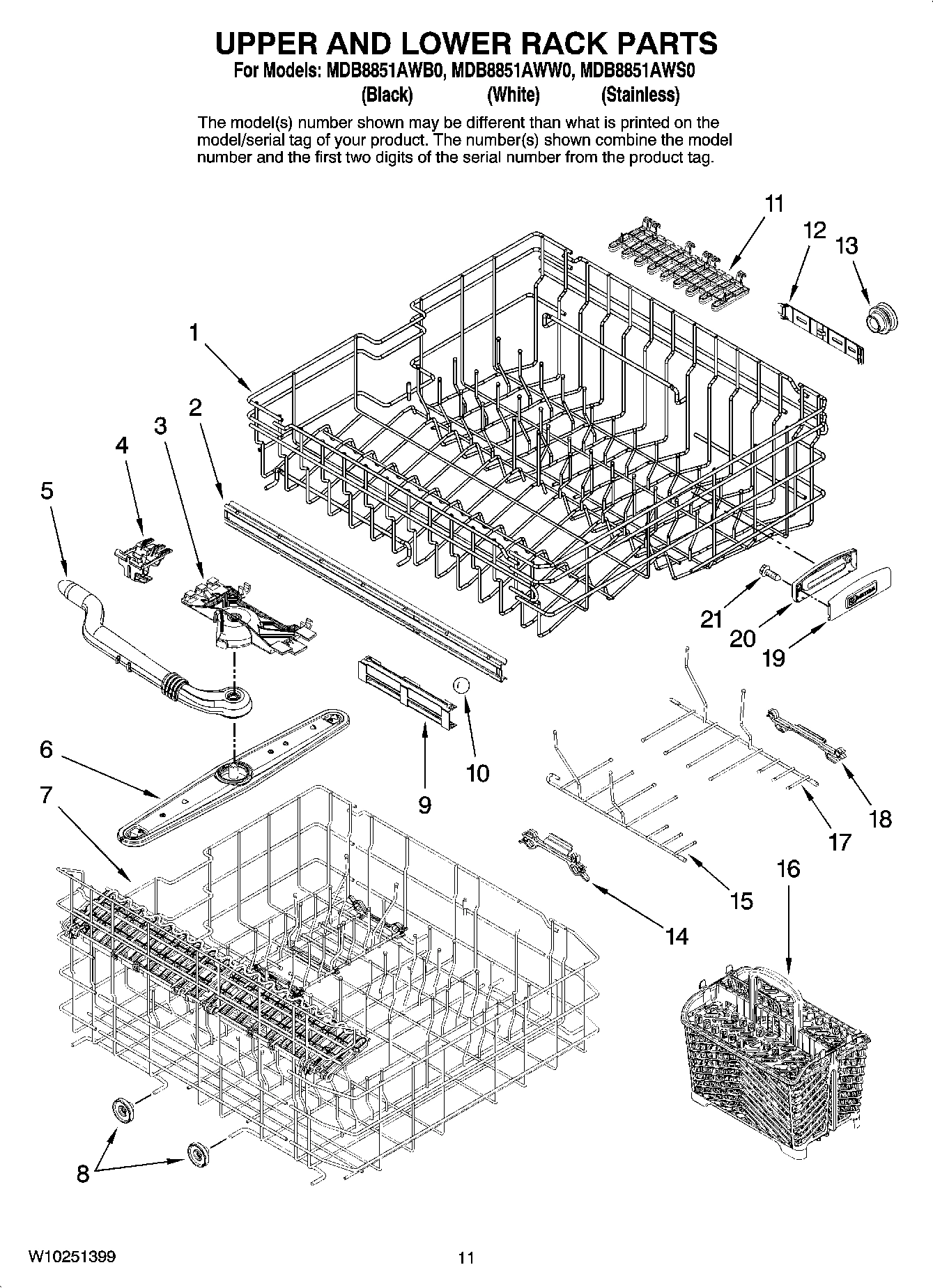 09 - UPPER AND LOWER RACK PARTS