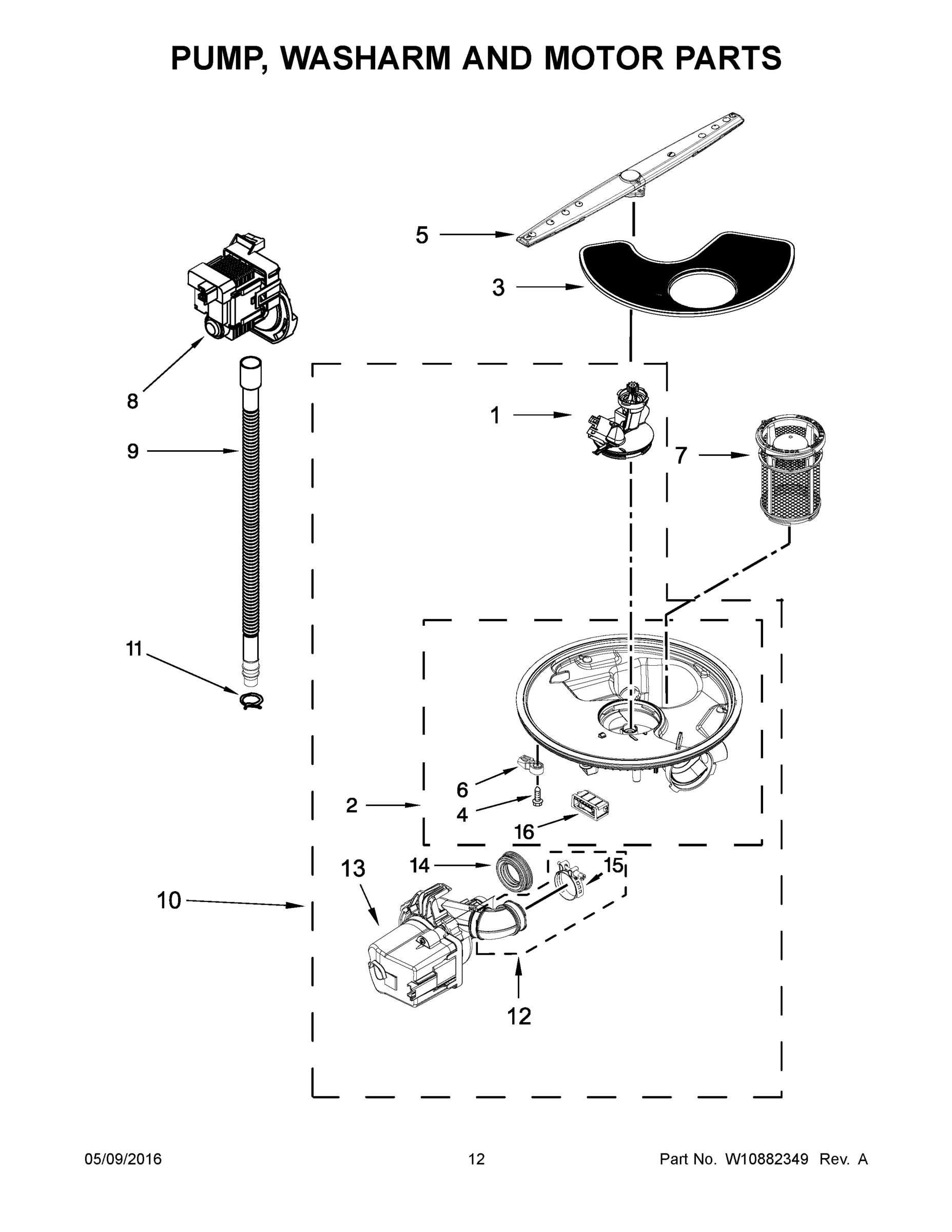 07 - PUMP, WASHARM AND MOTOR PARTS