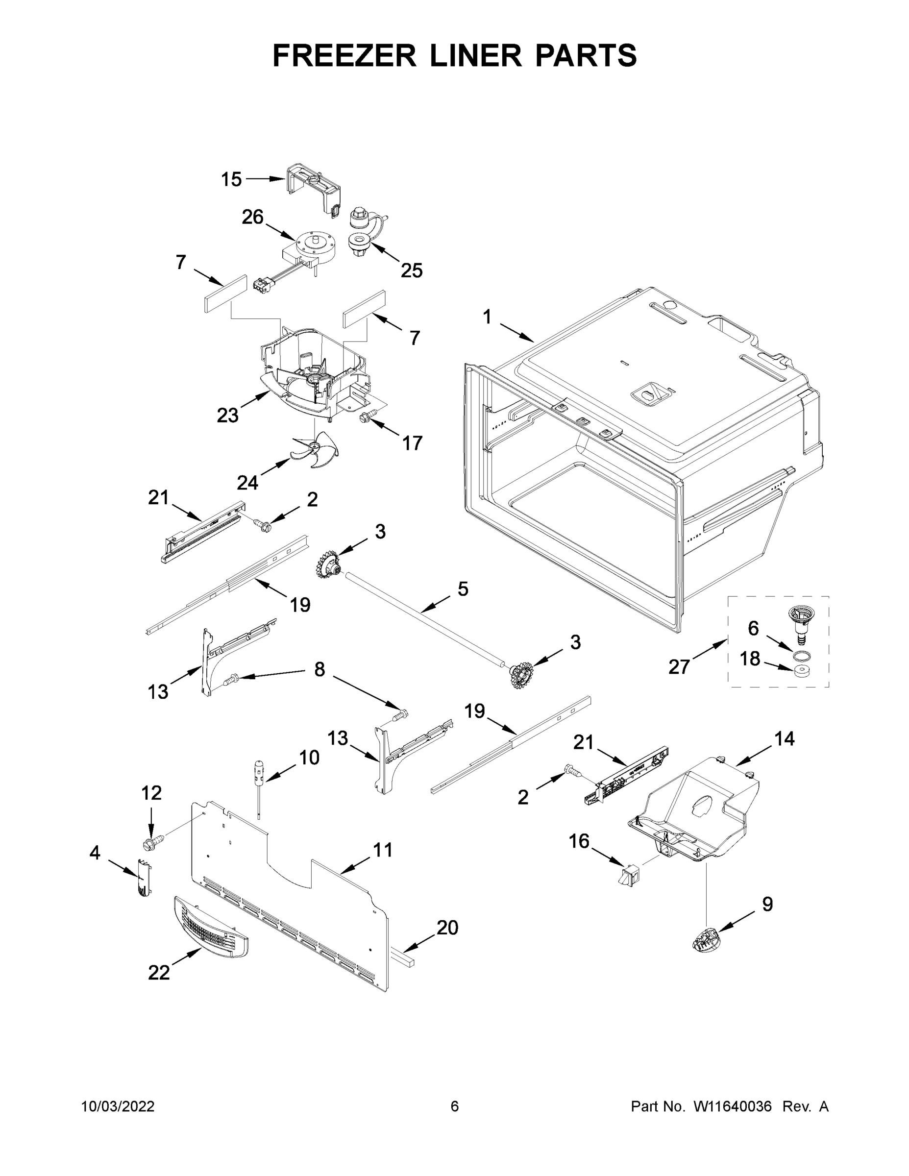 04 - FREEZER LINER PARTS