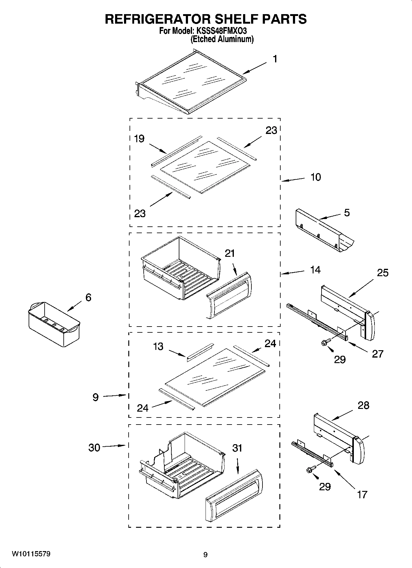 07 - REFRIGERATOR SHELF PARTS