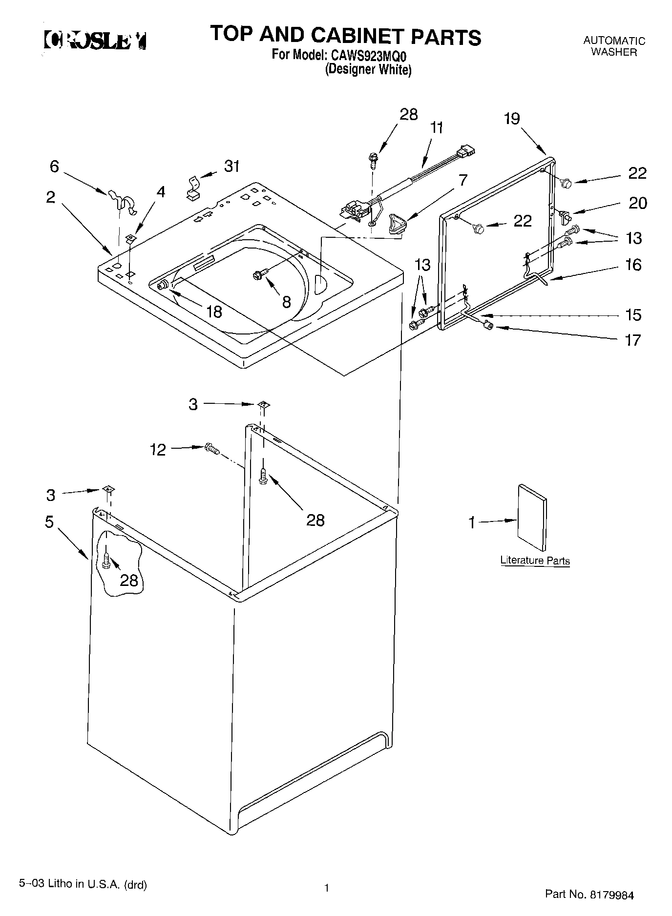 01 - TOP AND CABINET PARTS