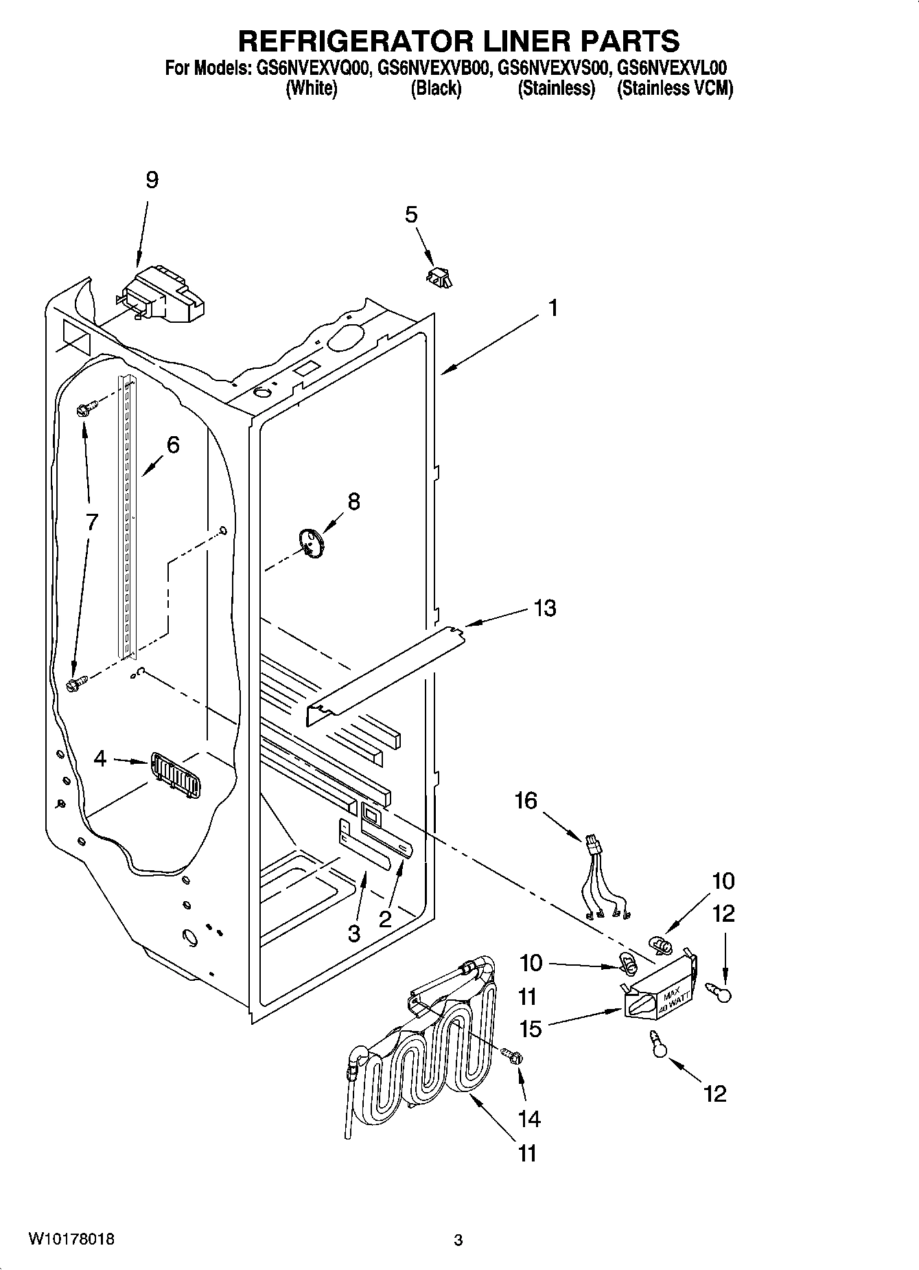 02 - REFRIGERATOR LINER PARTS