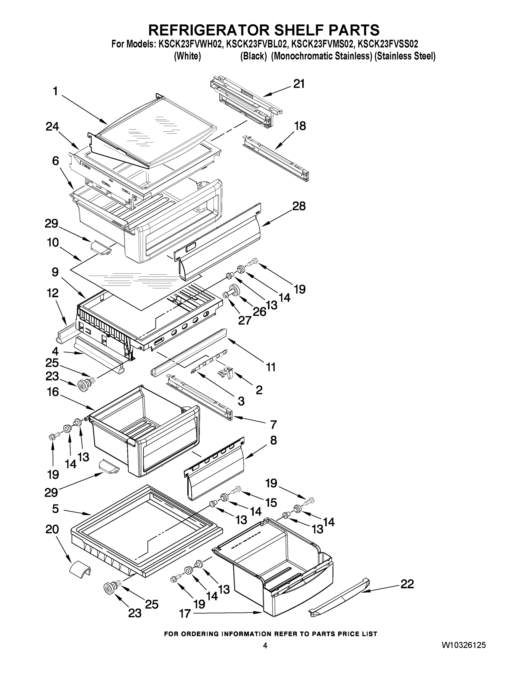 03 - REFRIGERATOR SHELF PARTS