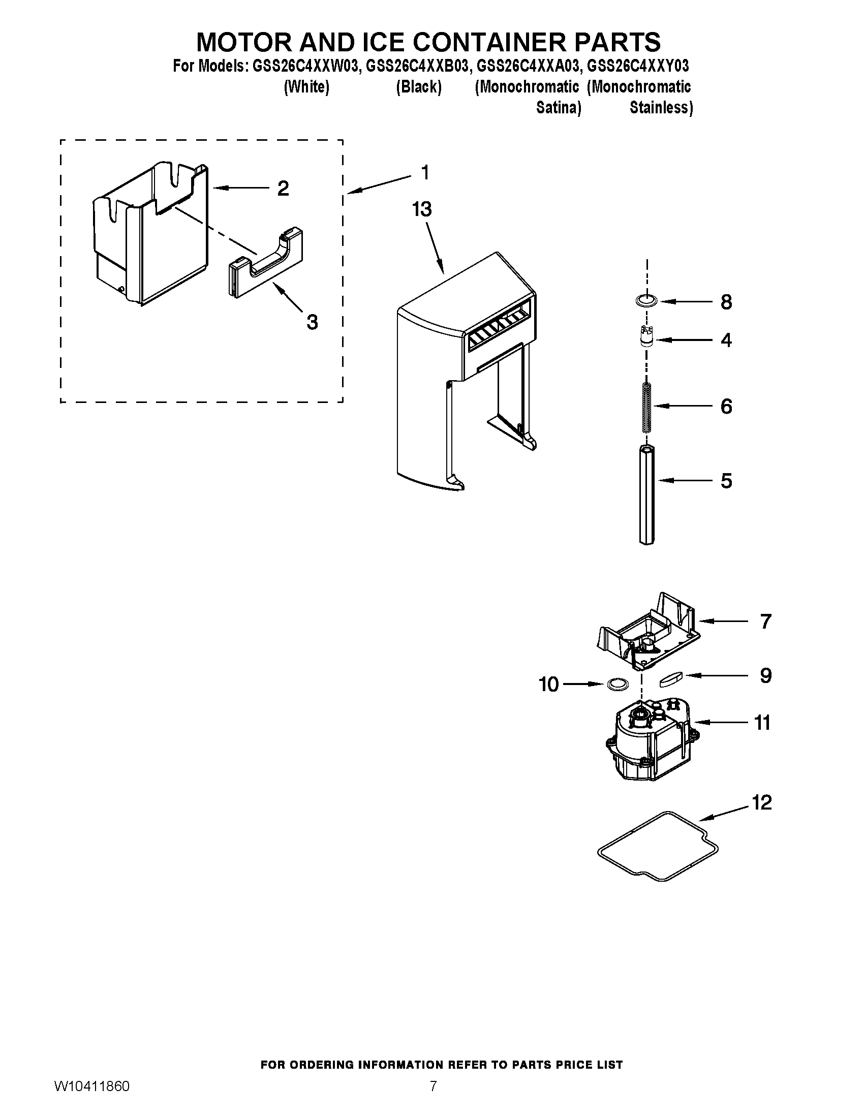 05 - MOTOR AND ICE CONTAINER PARTS