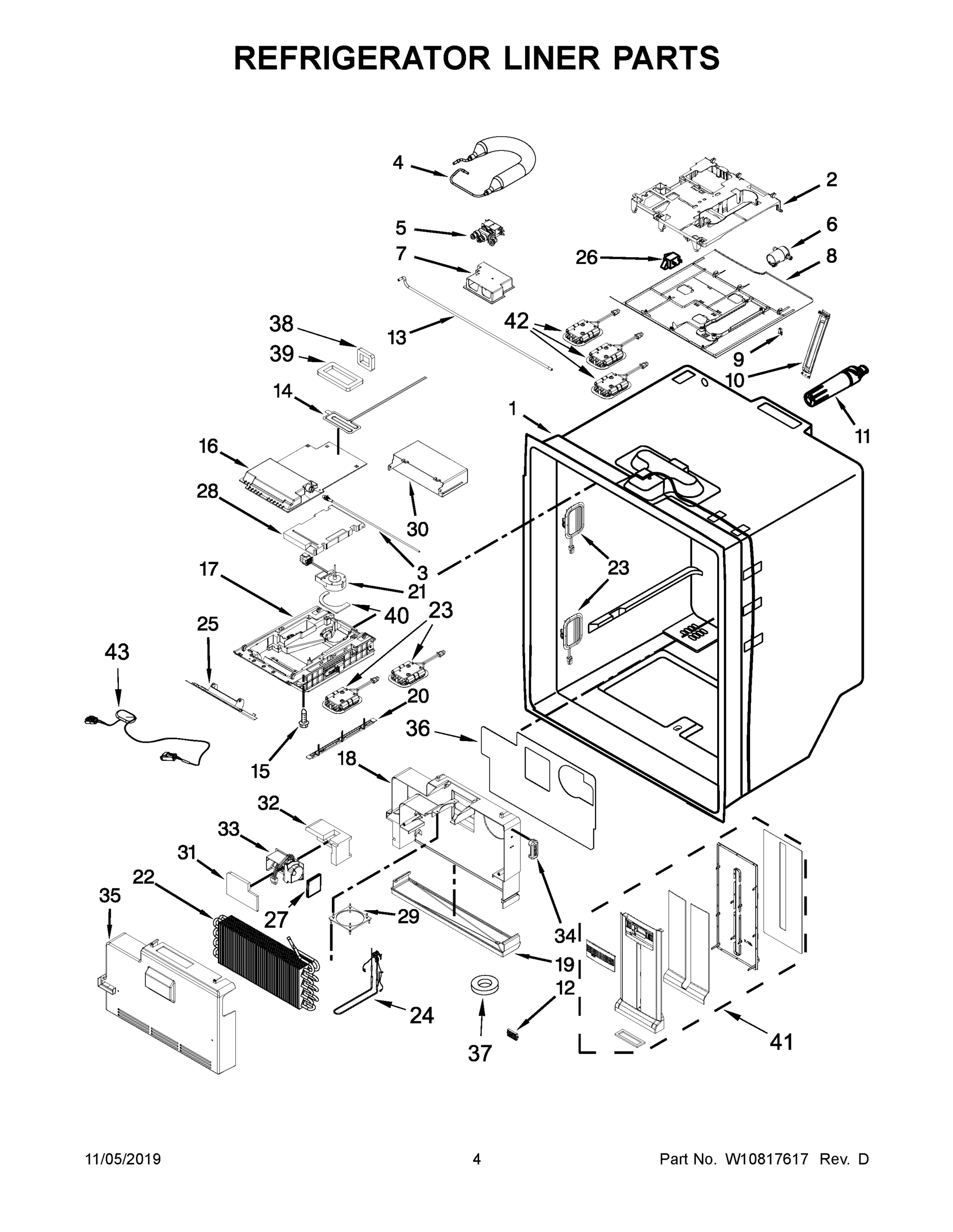 03 - REFRIGERATOR LINER PARTS