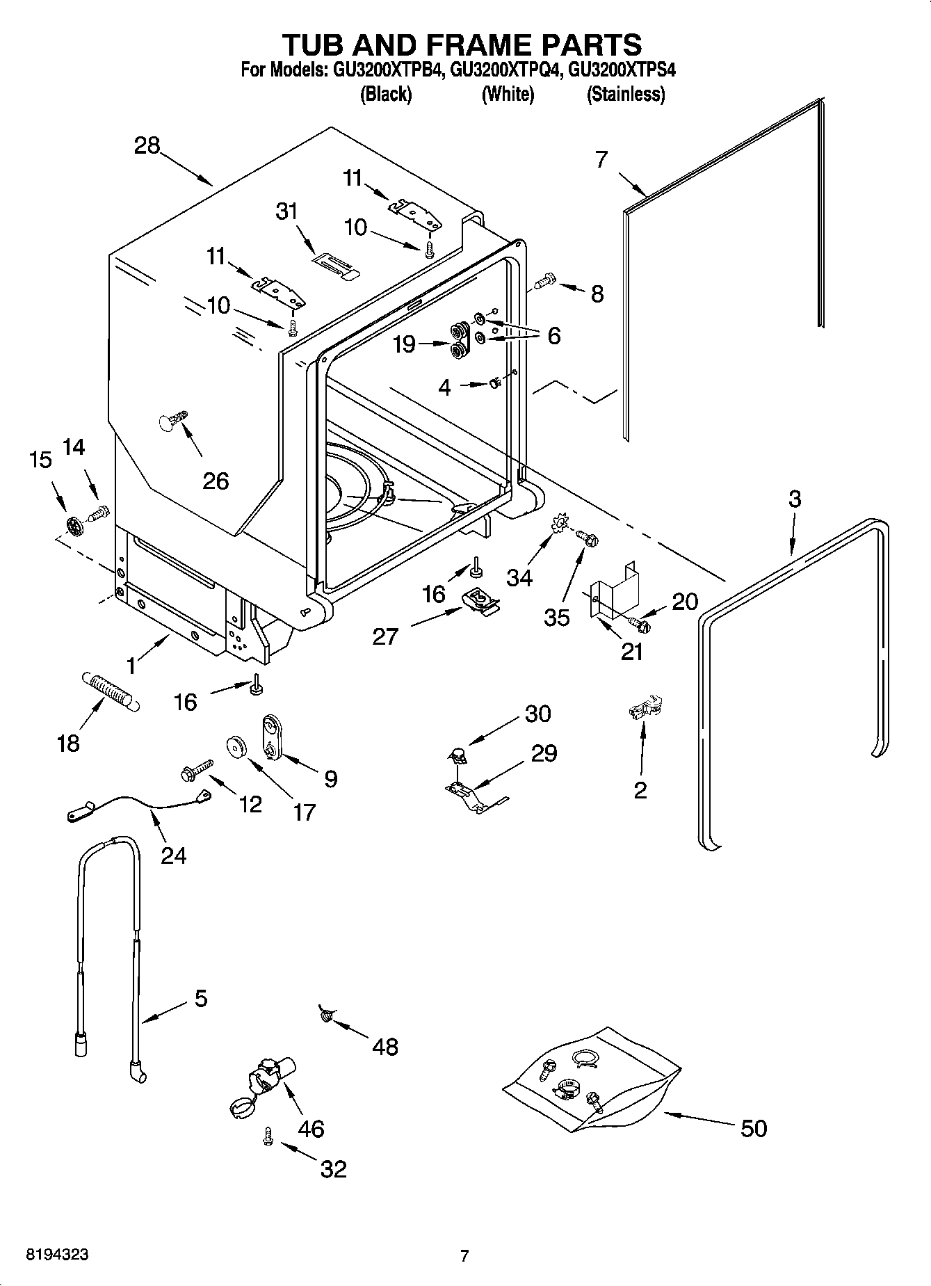 07 - TUB AND FRAME PARTS