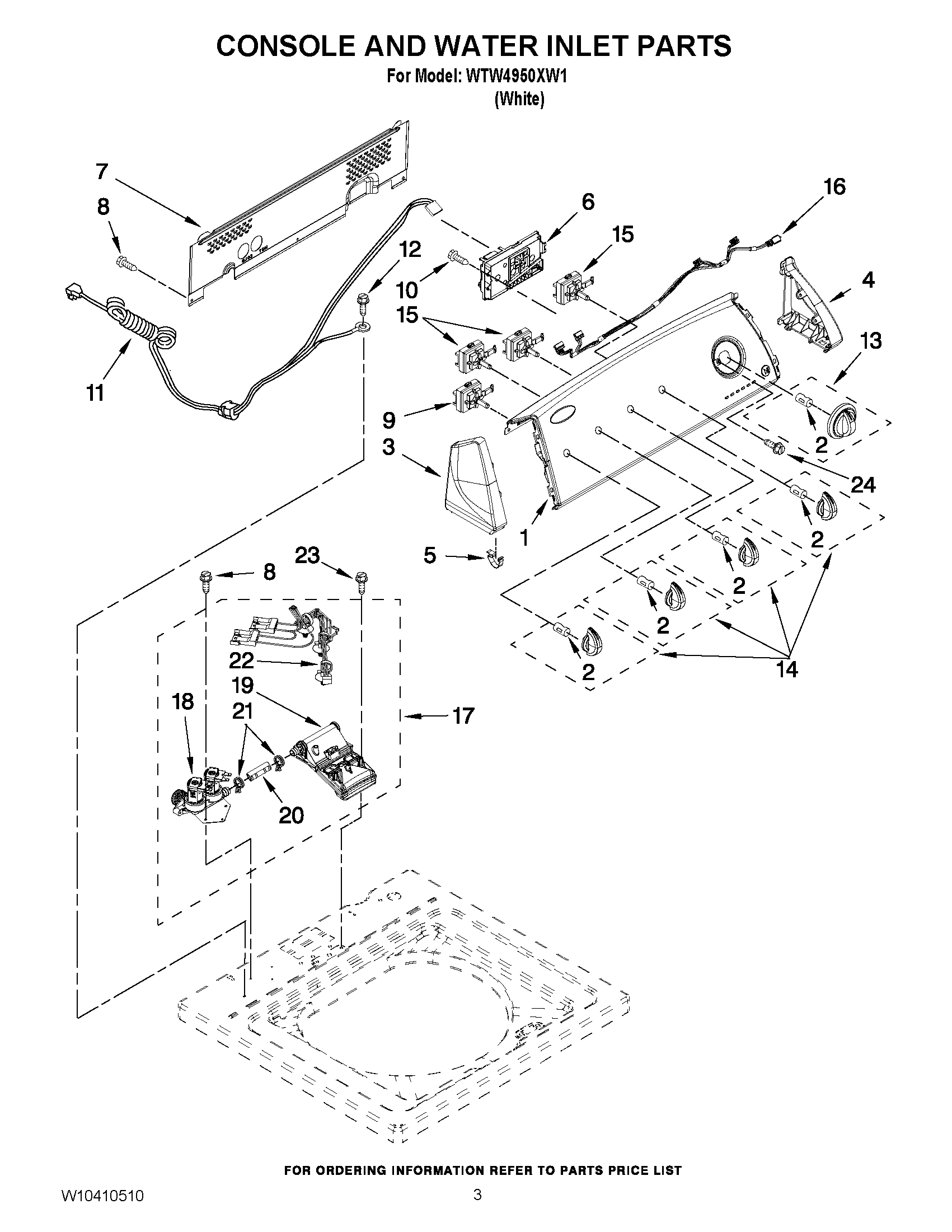 02 - CONSOLE AND WATER INLET PARTS
