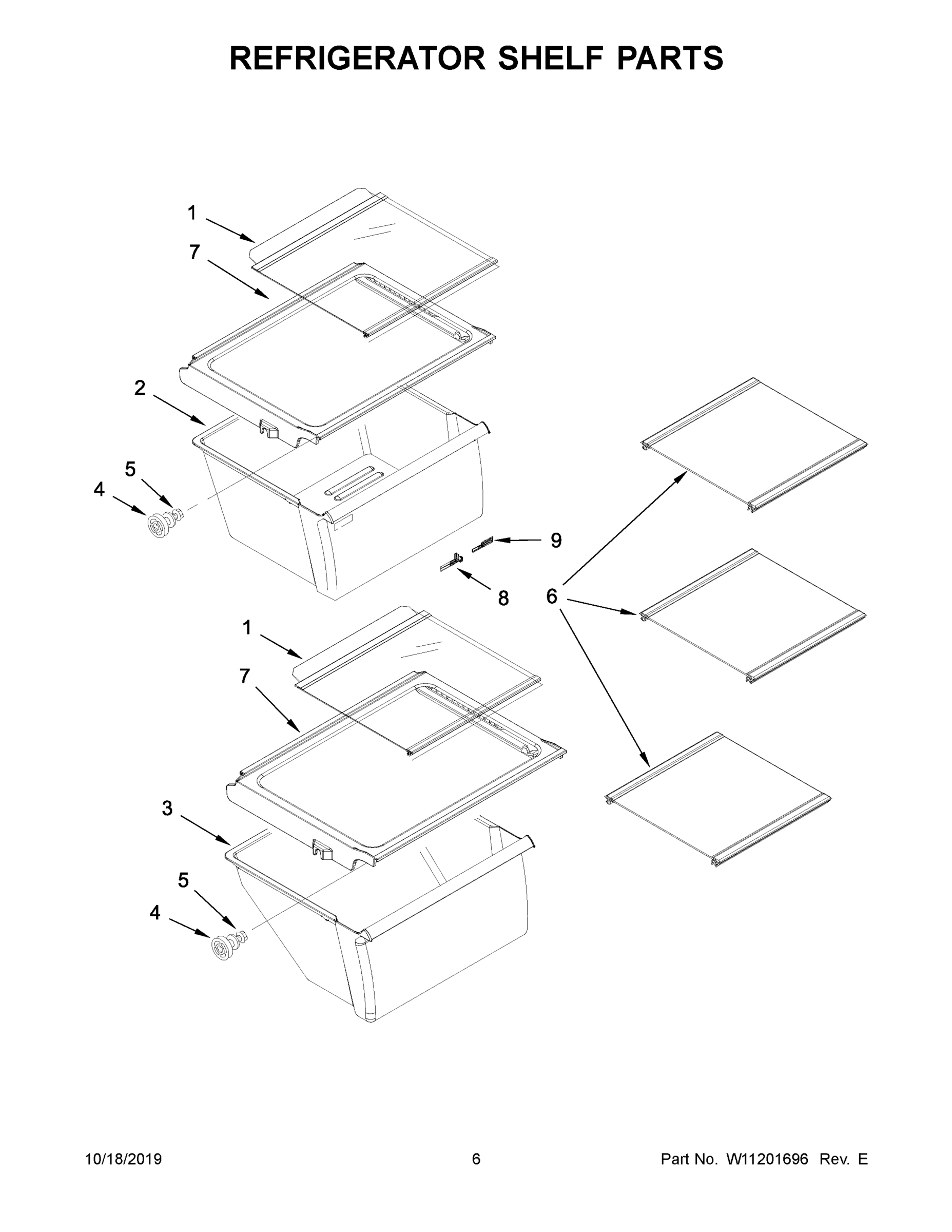 04 - REFRIGERATOR SHELF PARTS