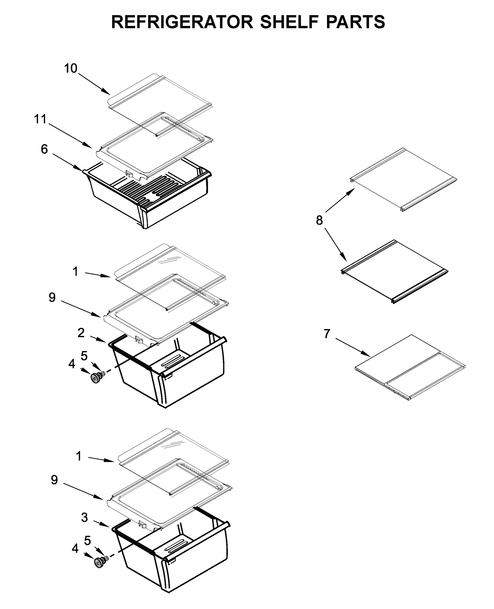 REFRIGERATOR SHELF PARTS