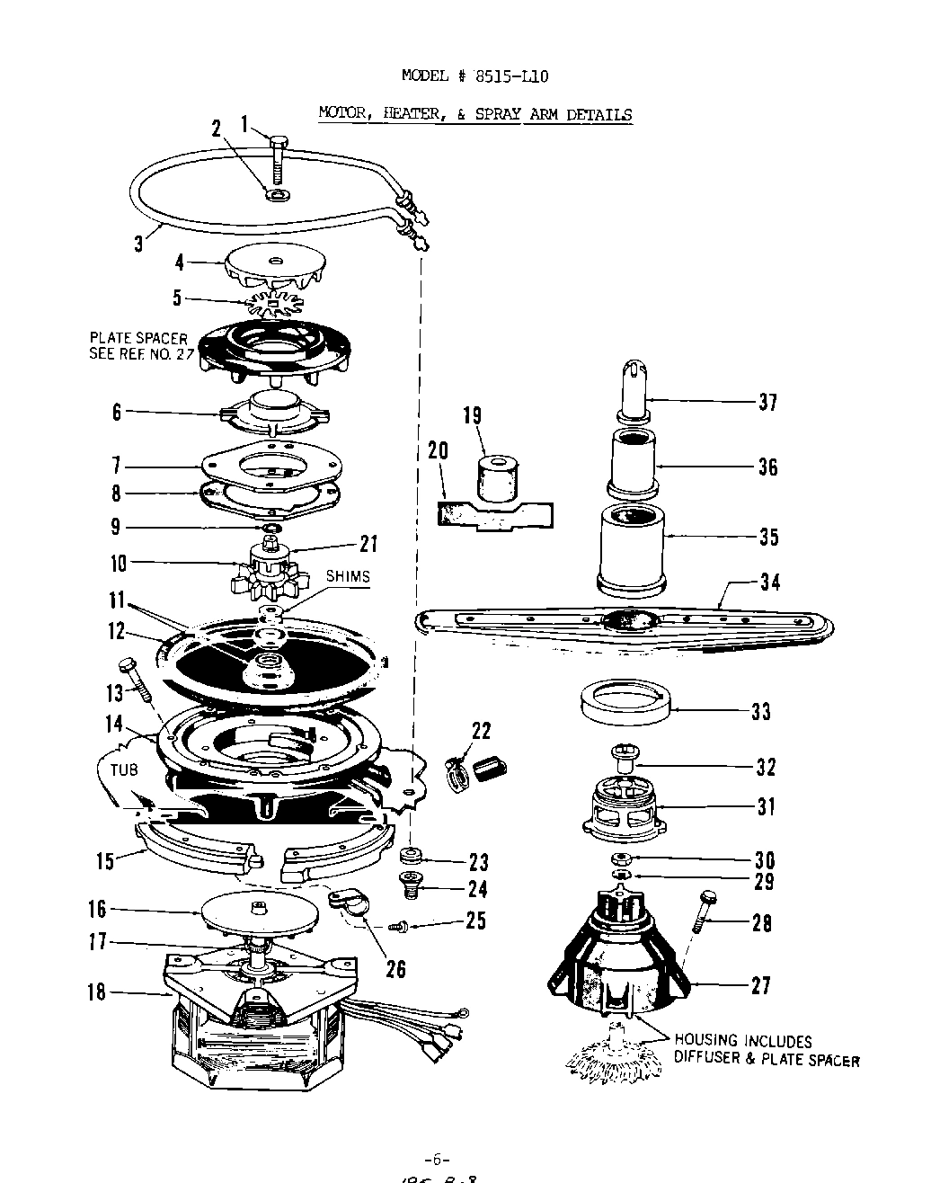 05 - MOTOR, HEATER AND SPRAY ARM