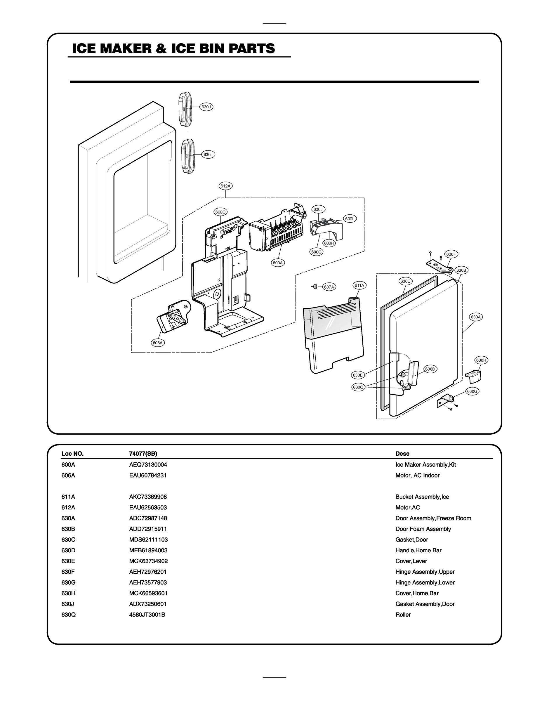 ICEMAKER & ICE BIN PARTS