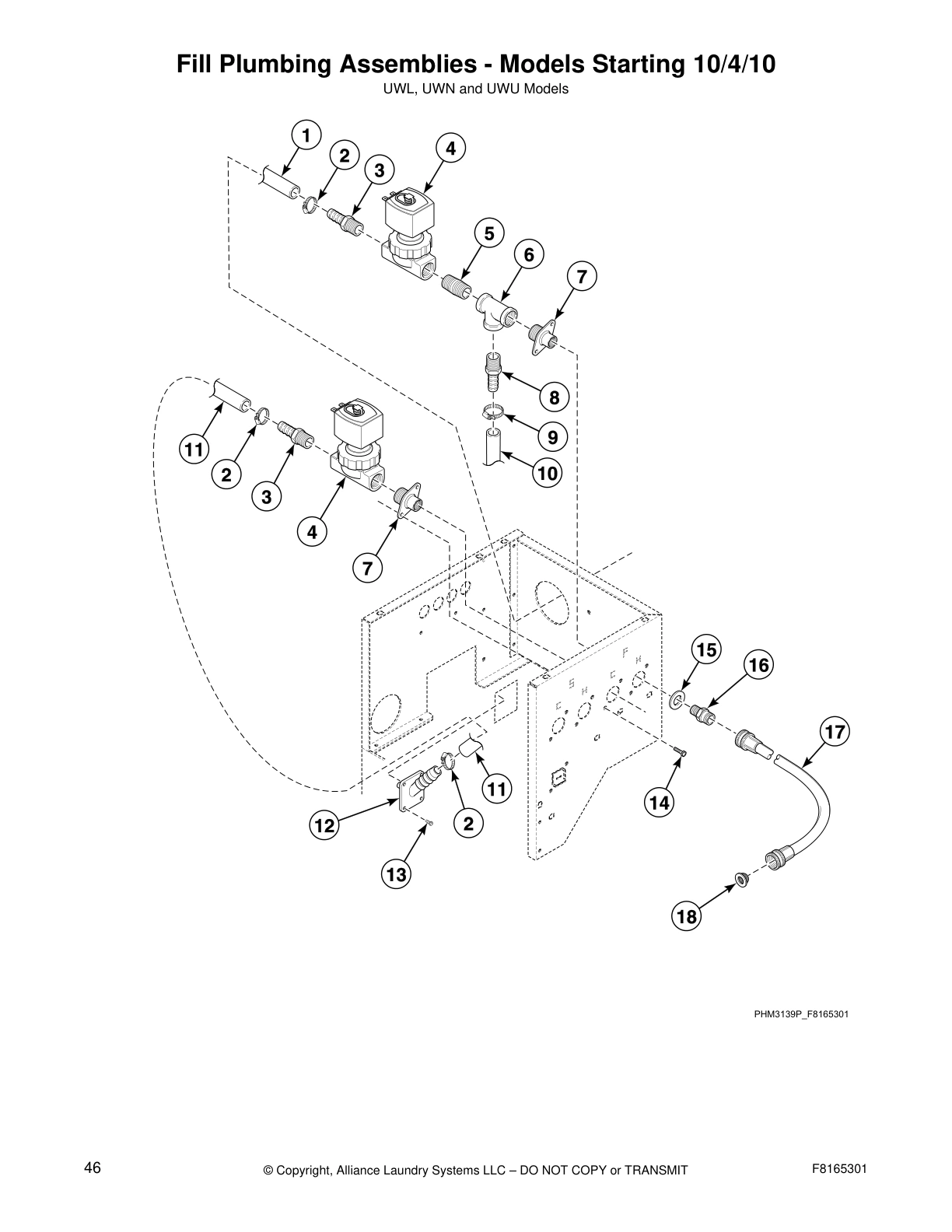 Fill Plumbing Assemblies - Models Starting 10/4/10