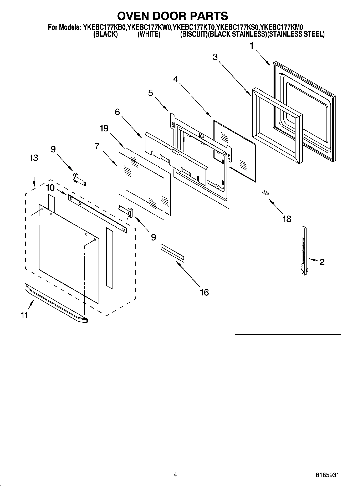 03 - OVEN DOOR PARTS