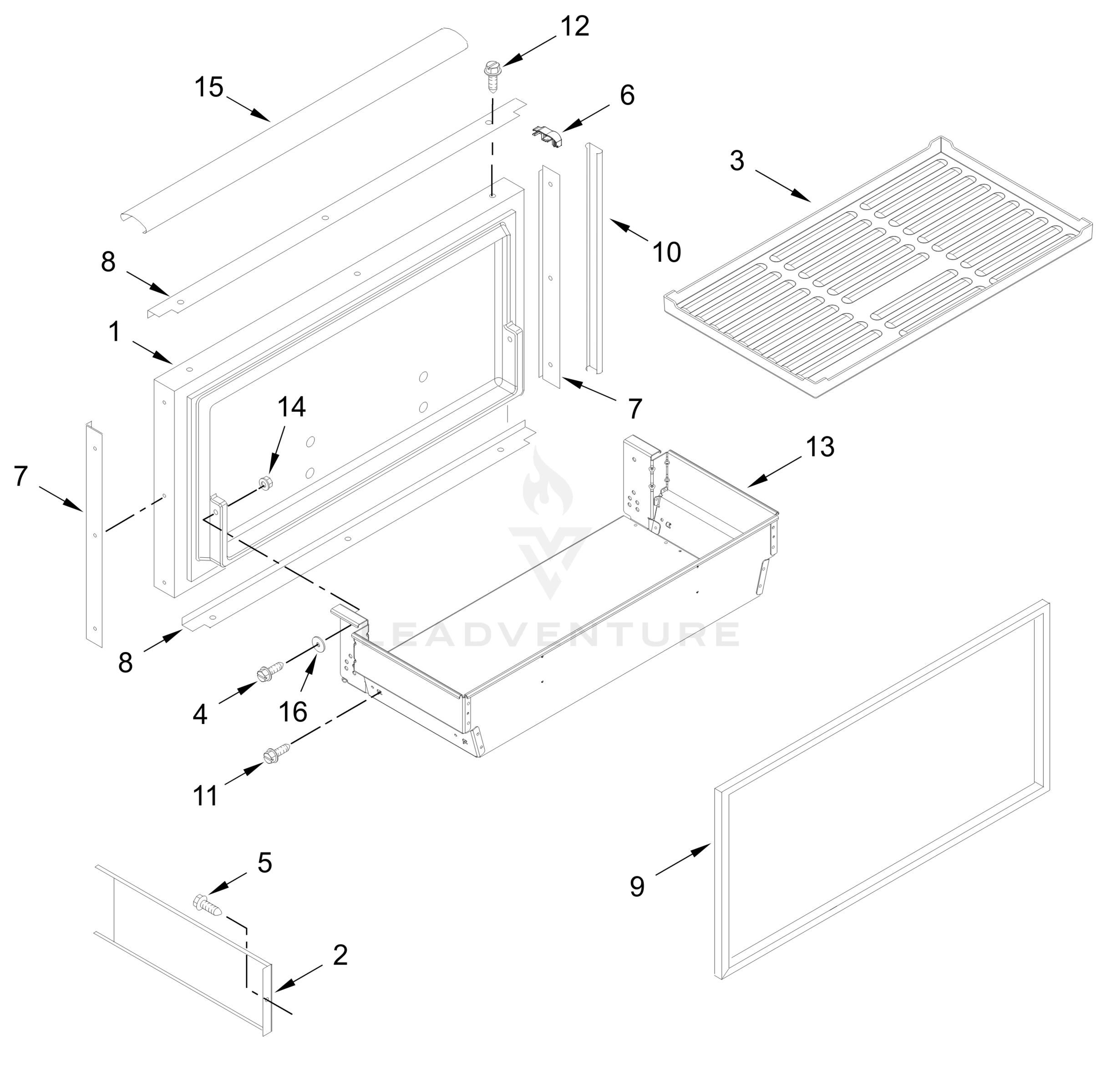 FREEZER DOOR AND BASKET PARTS