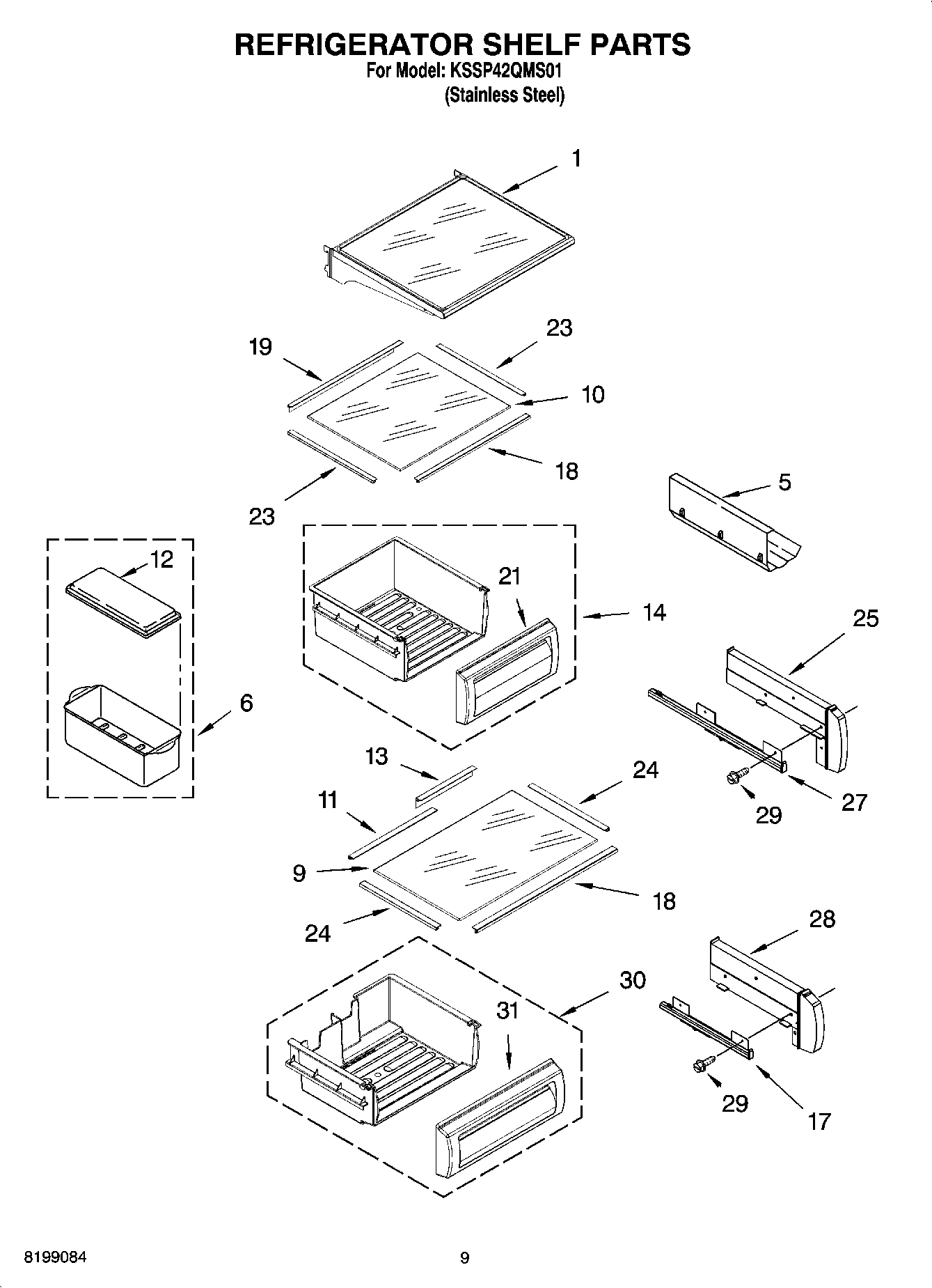07 - REFRIGERATOR SHELF PARTS