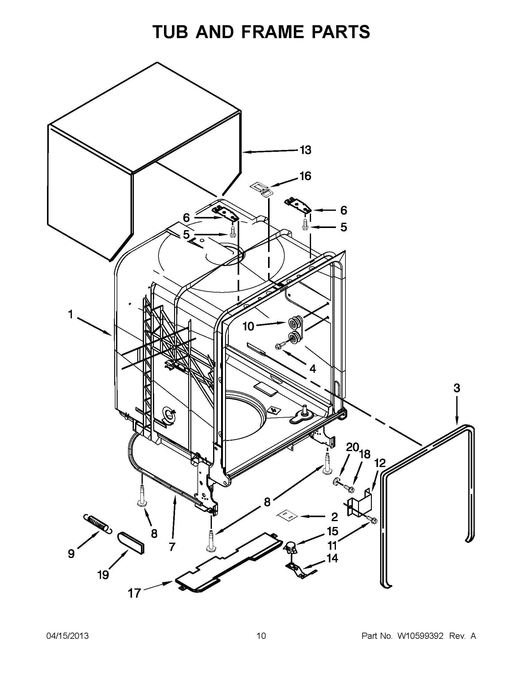 05 - TUB AND FRAME PARTS