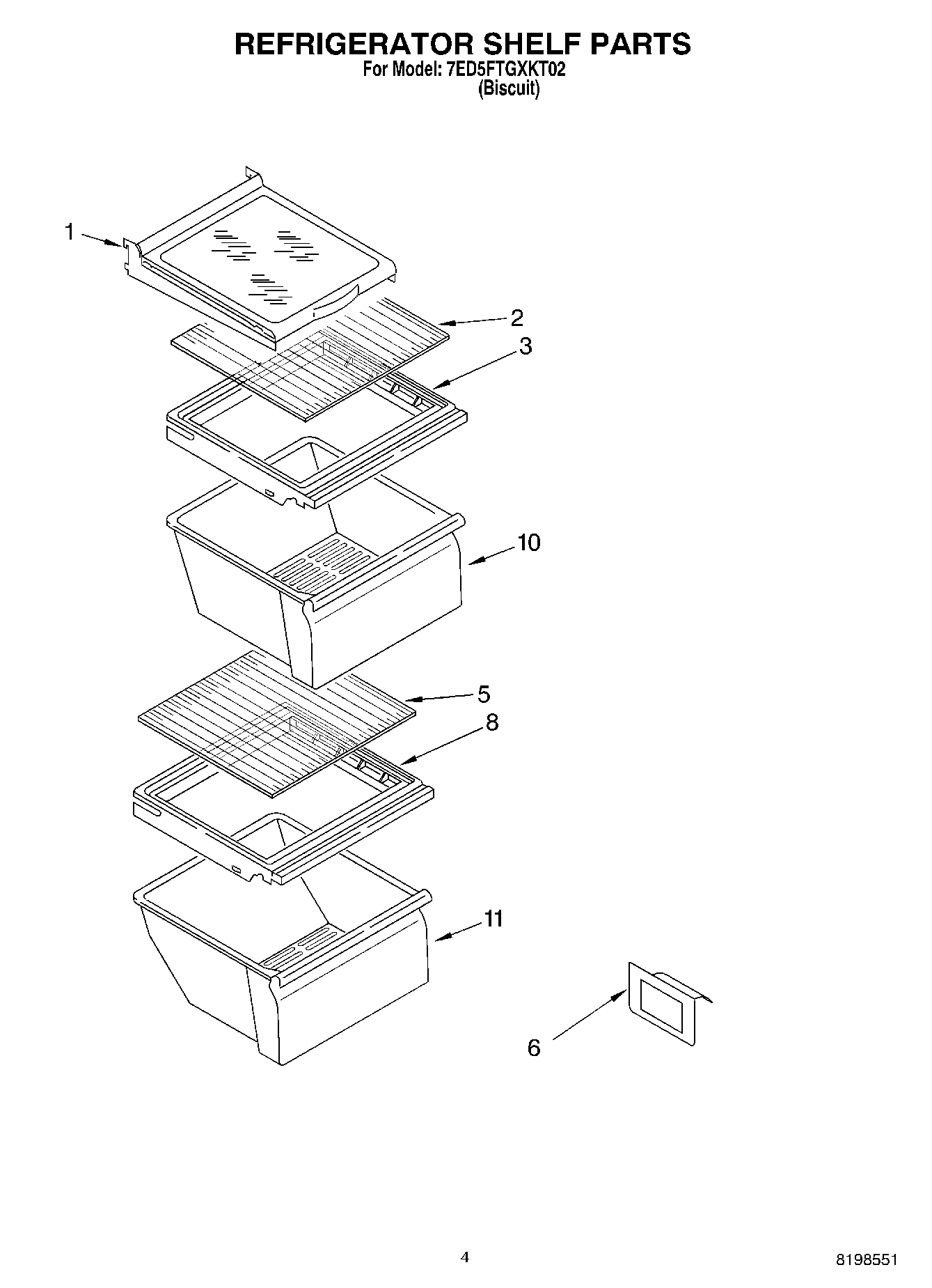 03 - REFRIGERATOR SHELF PARTS