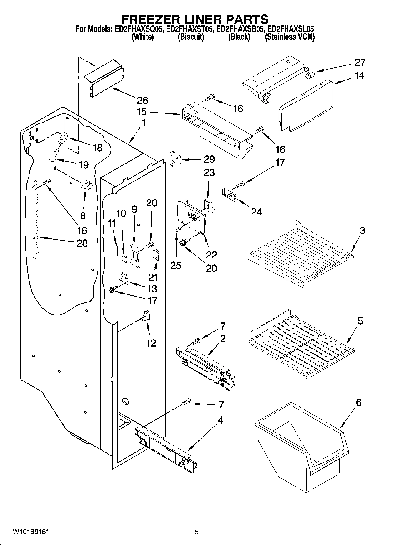 04 - FREEZER LINER PARTS