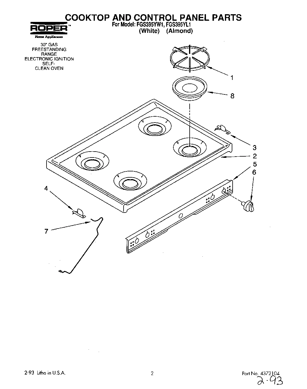 01 - COOKTOP AND CONTROL PANEL