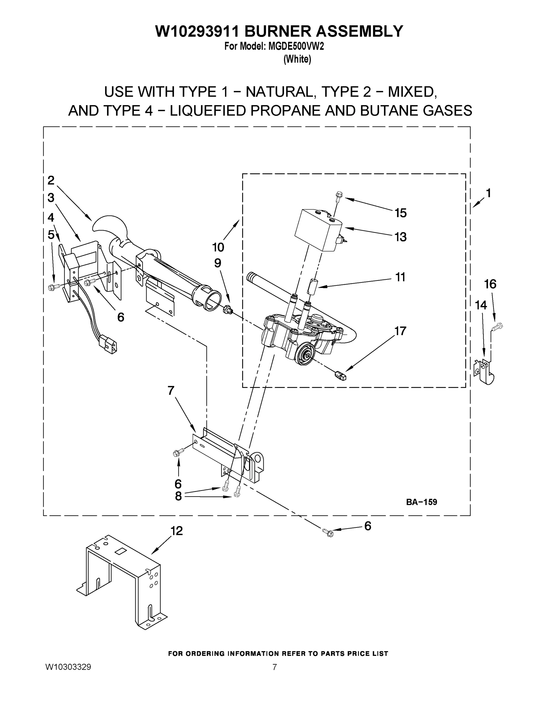 04 - W10293911 BURNER ASSEMBLY