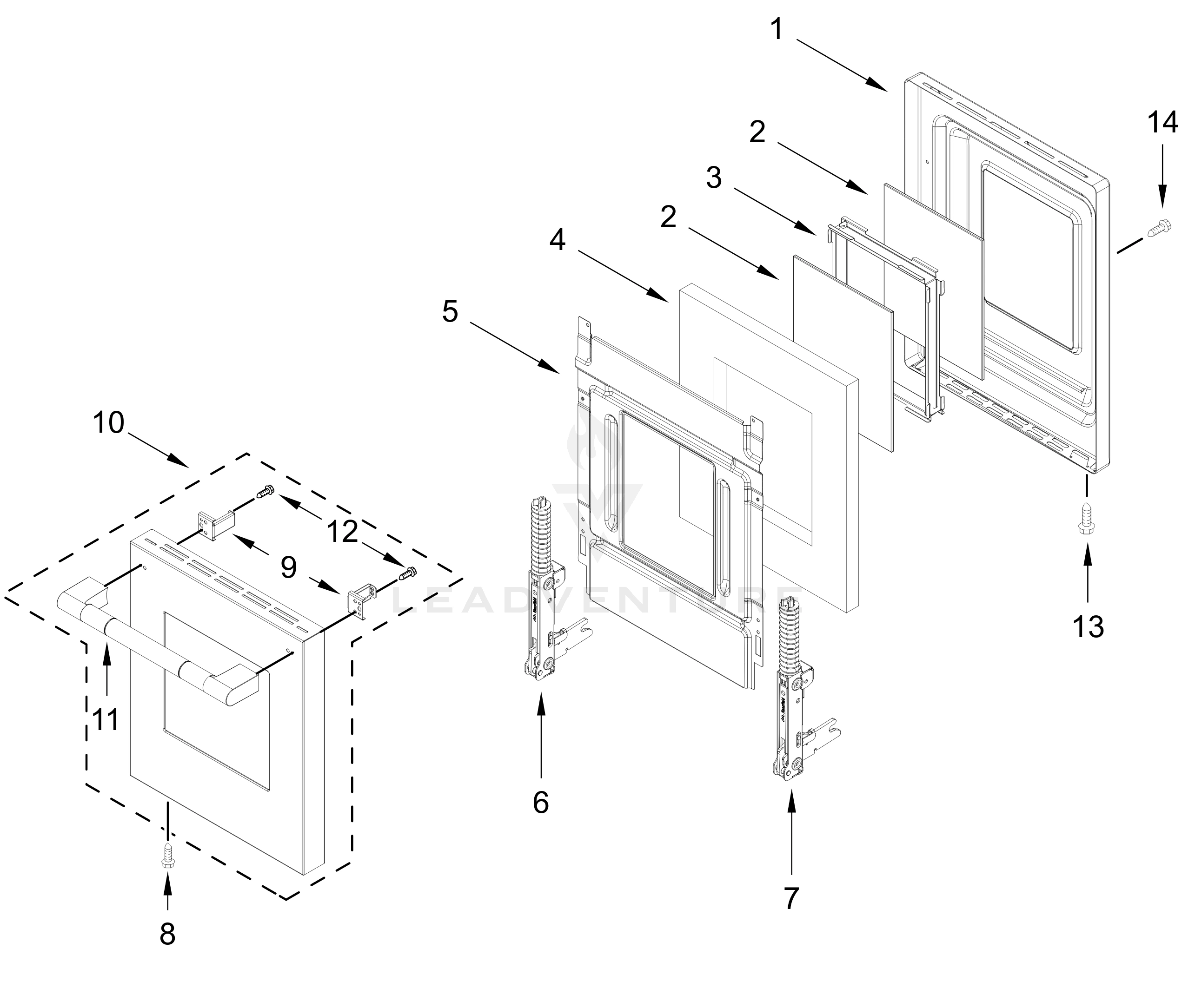 18-IN OVEN DOOR PARTS