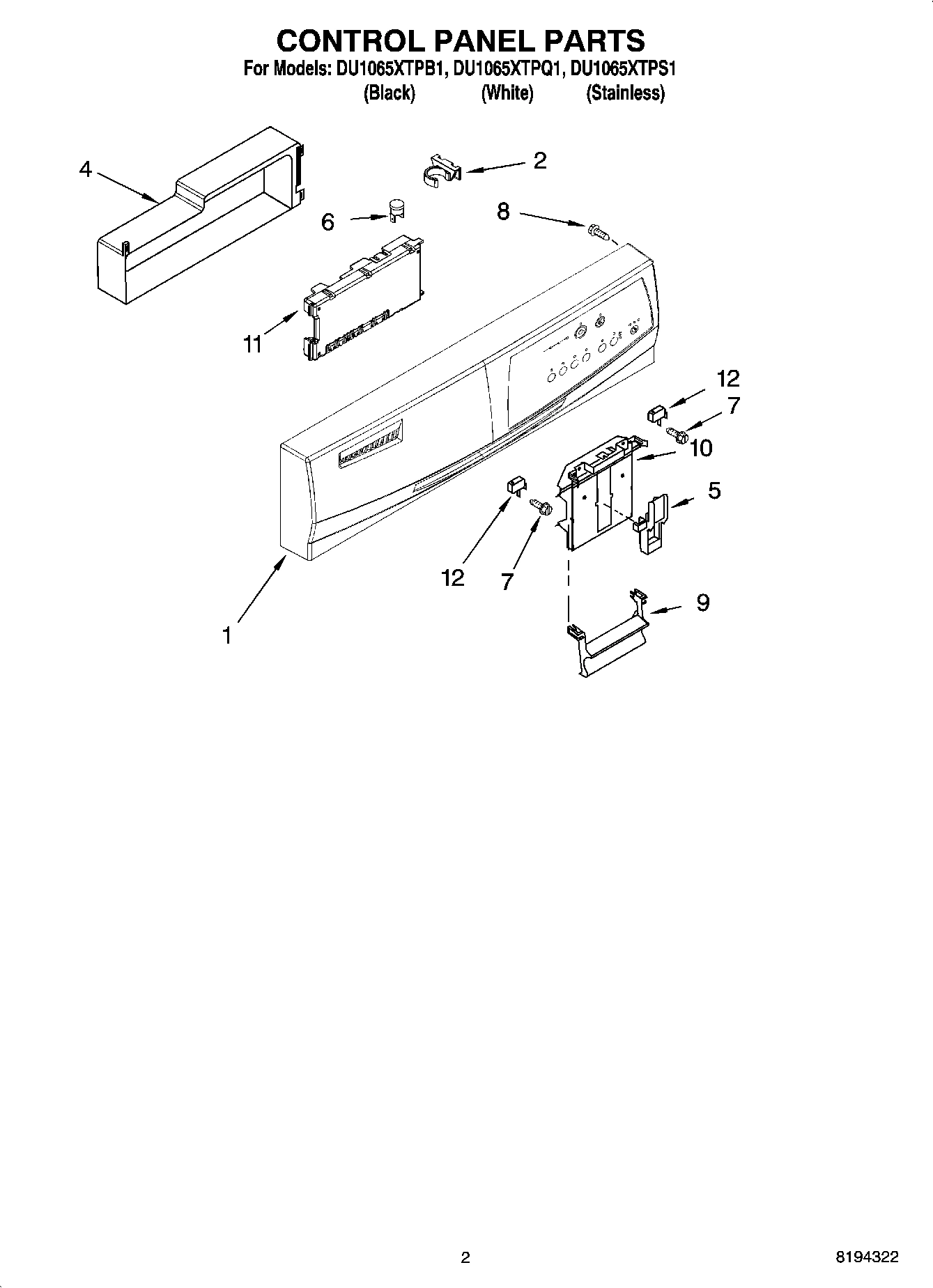 02 - CONTROL PANEL PARTS