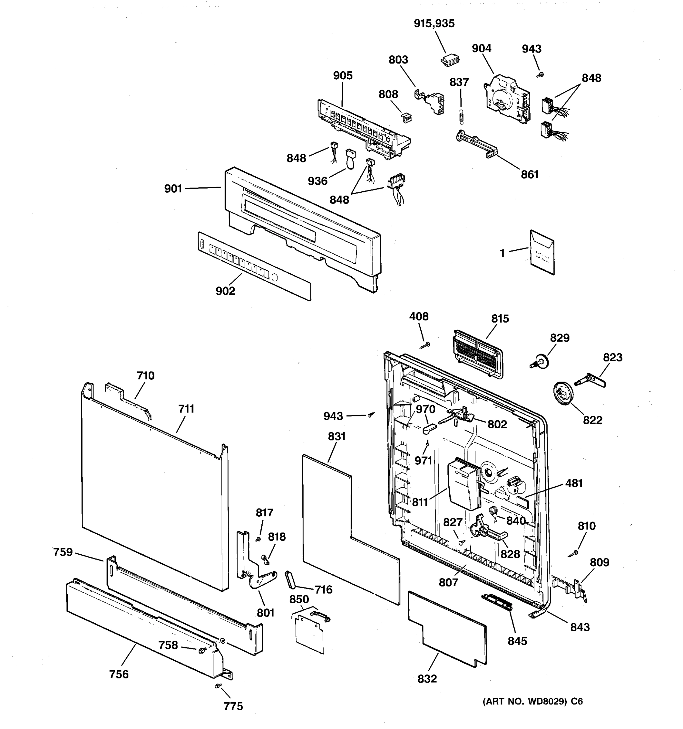 ESCUTCHEON & DOOR ASSEMBLY