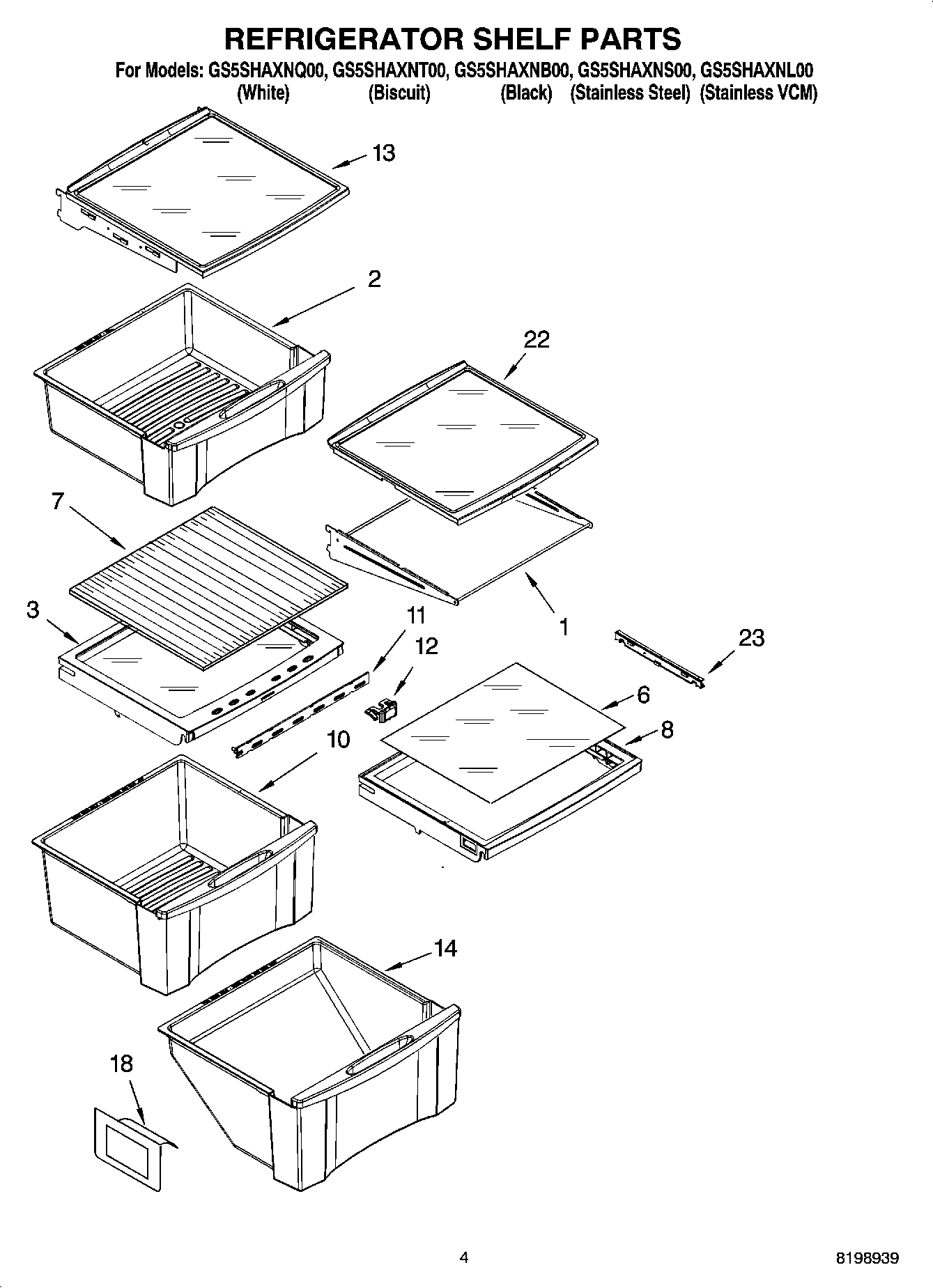 03 - REFRIGERATOR SHELF PARTS