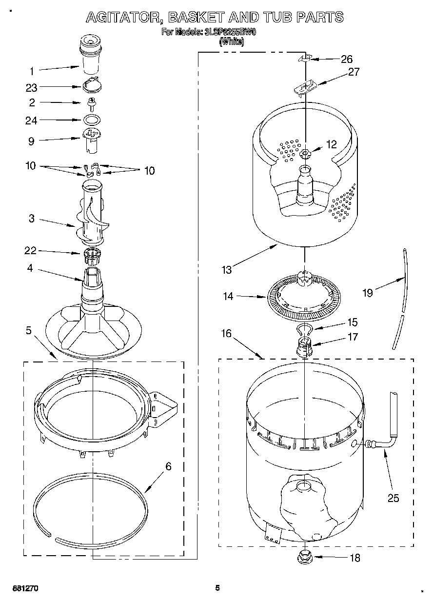 04 - AGITATOR, BASKET AND TUB