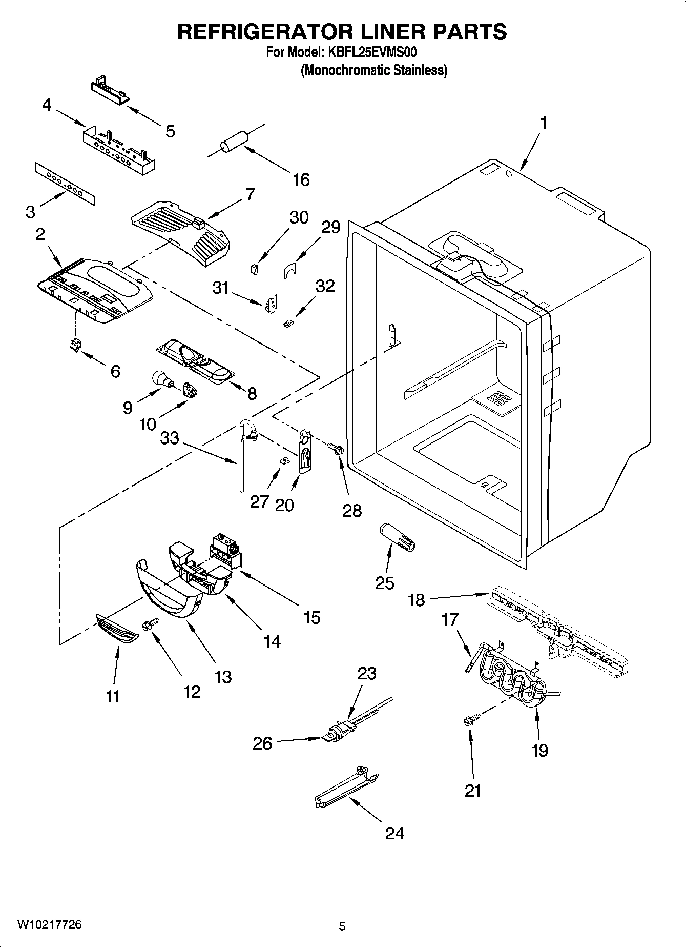 03 - REFRIGERATOR LINER PARTS