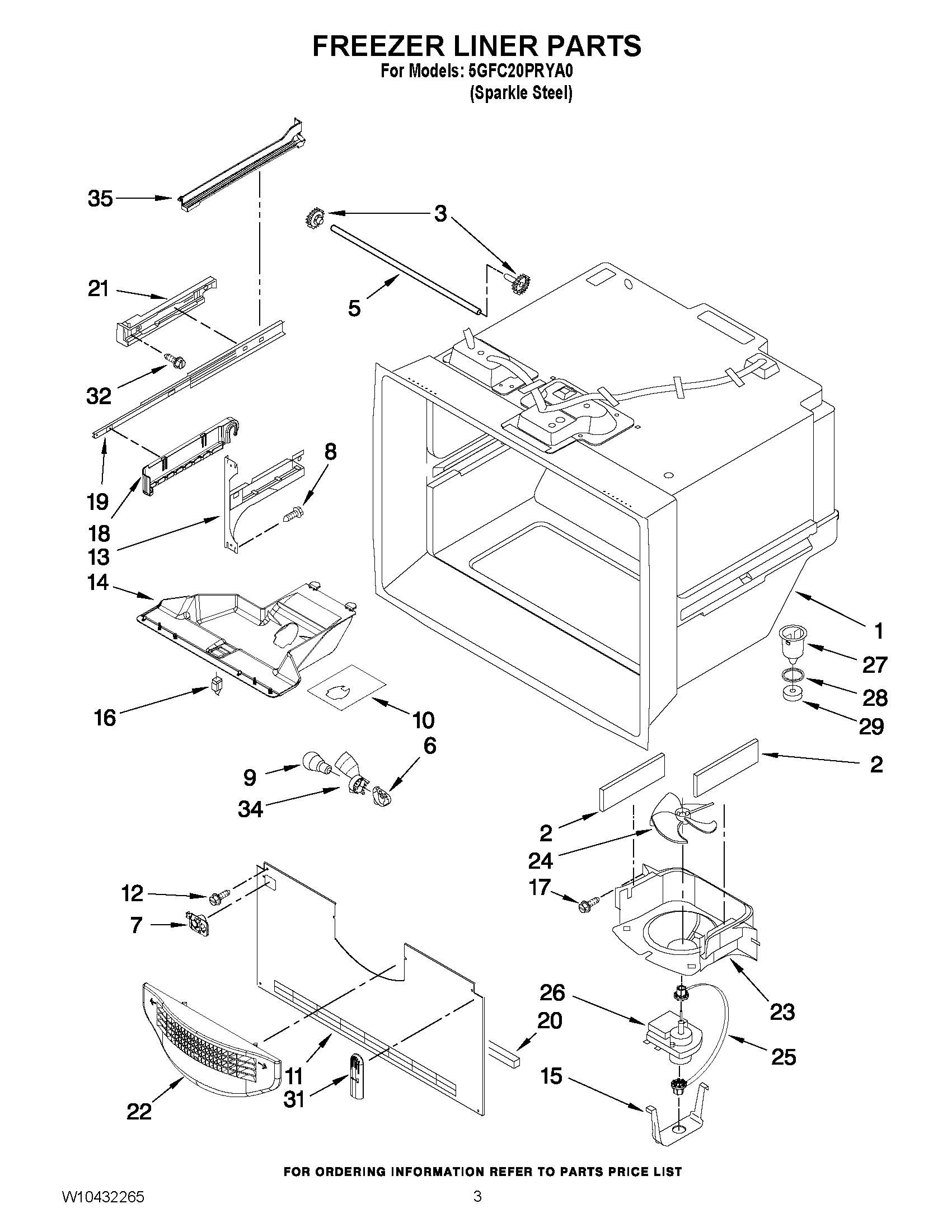 02 - FREEZER LINER PARTS
